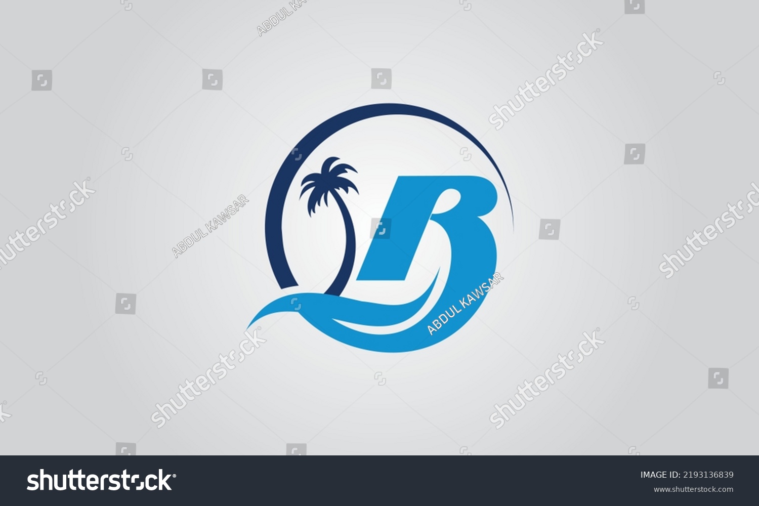 Letter B Beach Logo Design Stock Vector (Royalty Free) 2193136839 ...