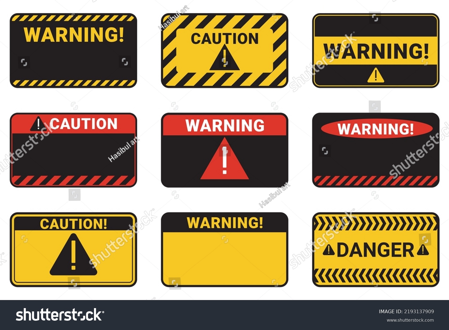 Blank Label Warning Caution Sticker Template Stock Vector (Royalty Free ...