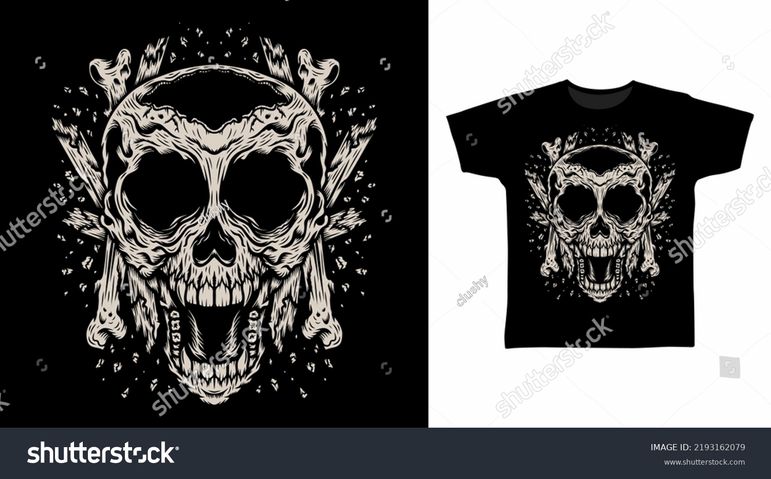 Skeleton Broken Tshirt Design Concepts Stock Vector (Royalty Free ...