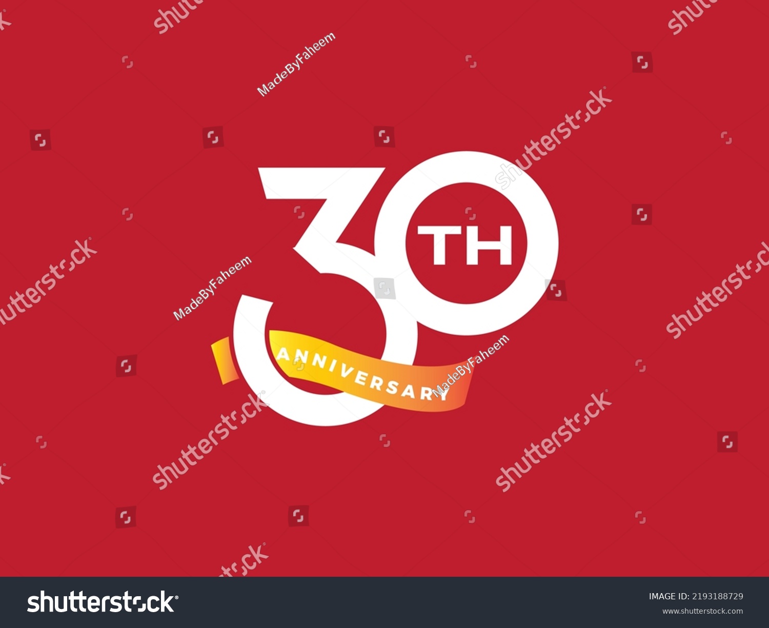 30th Anniversary Logo Modern Label Design Stock Vector (Royalty Free