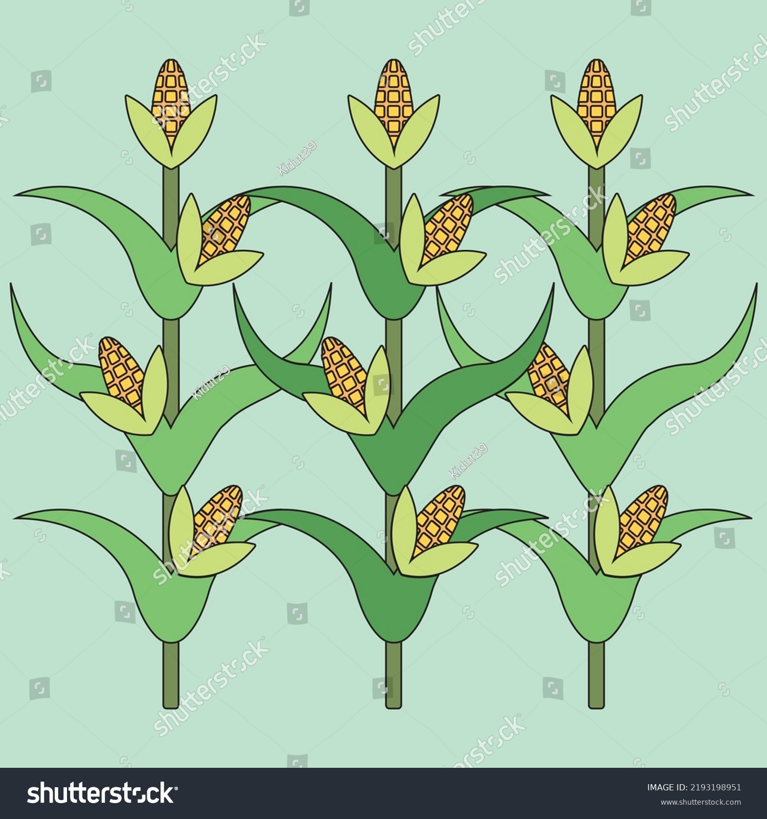 Corn Field Clipart Vector Design Stock Vector (Royalty Free) 2193198951