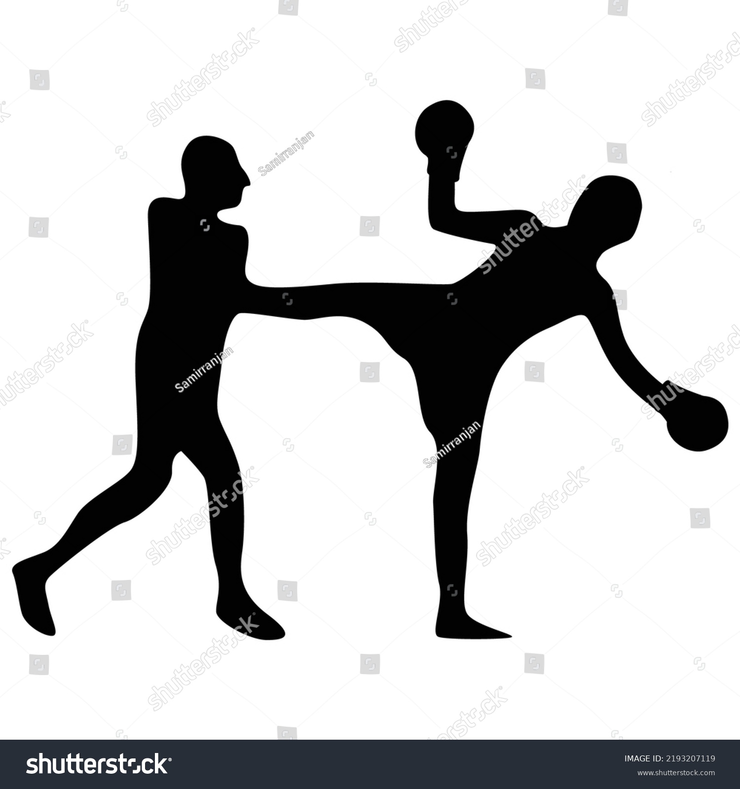 Vector Set Muay Thai Silhouettes Illustration Stock Vector (Royalty ...