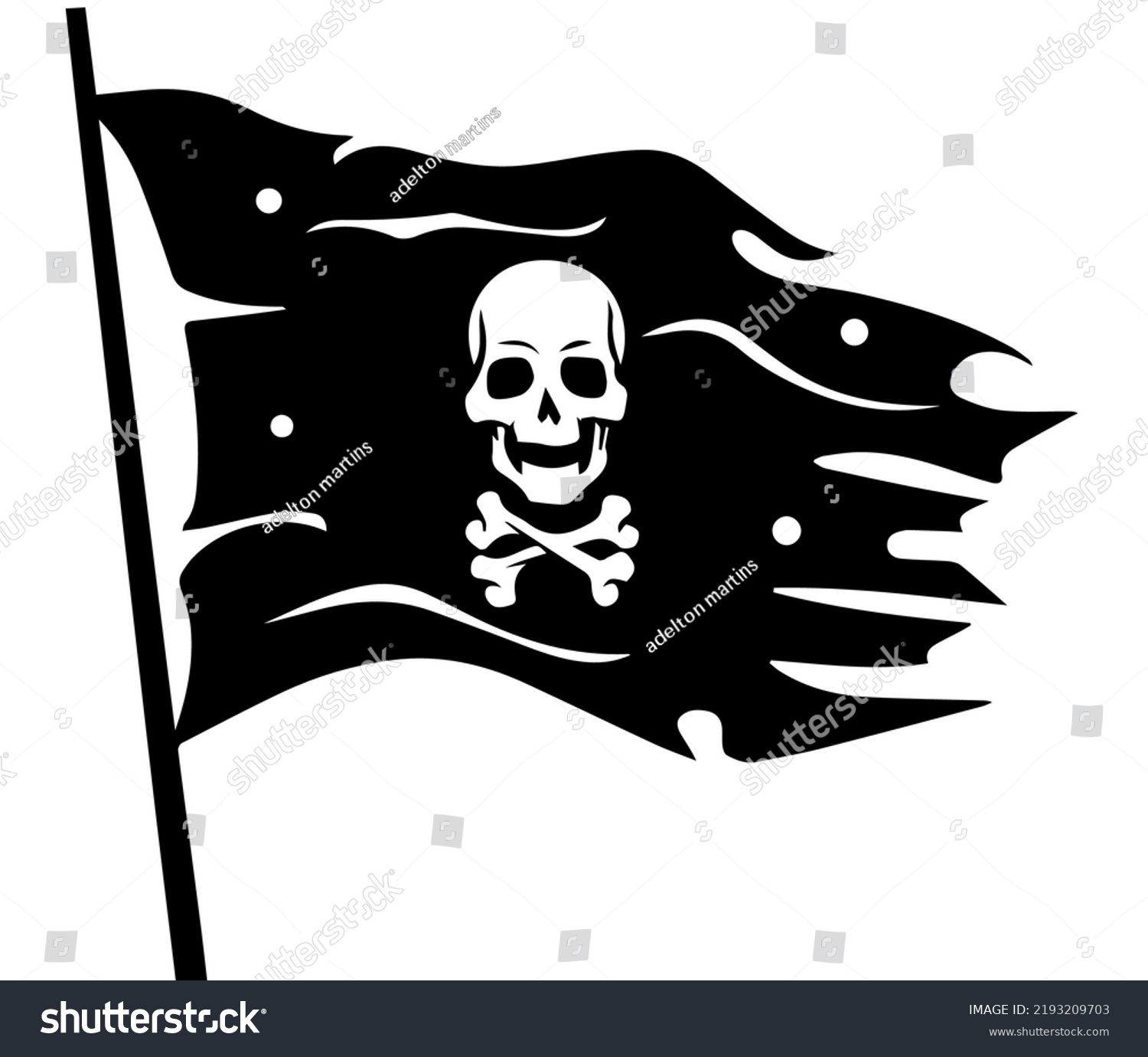 Vector Jack Pirate Flag Skull Crossed Stock Vector (Royalty Free ...