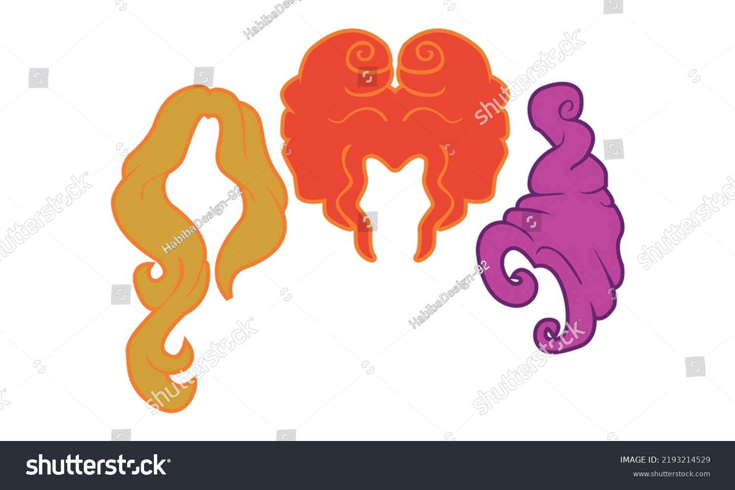 Sanderson Sisters Hocus Pocus Witches Hair Stock Vector (Royalty Free