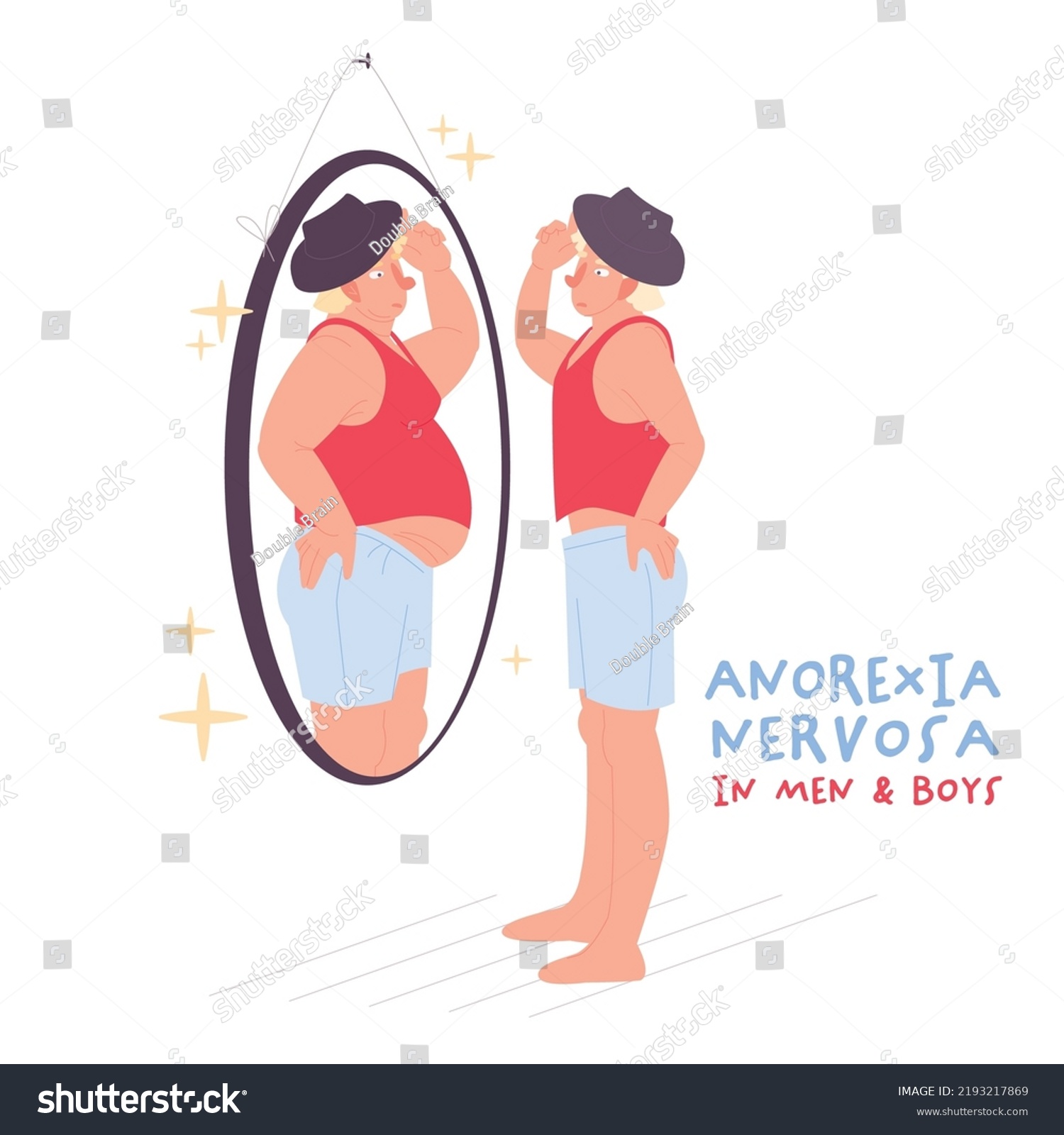 Eating Disorder Men Boys Anorexia Nervosa Stock Vector (Royalty Free ...