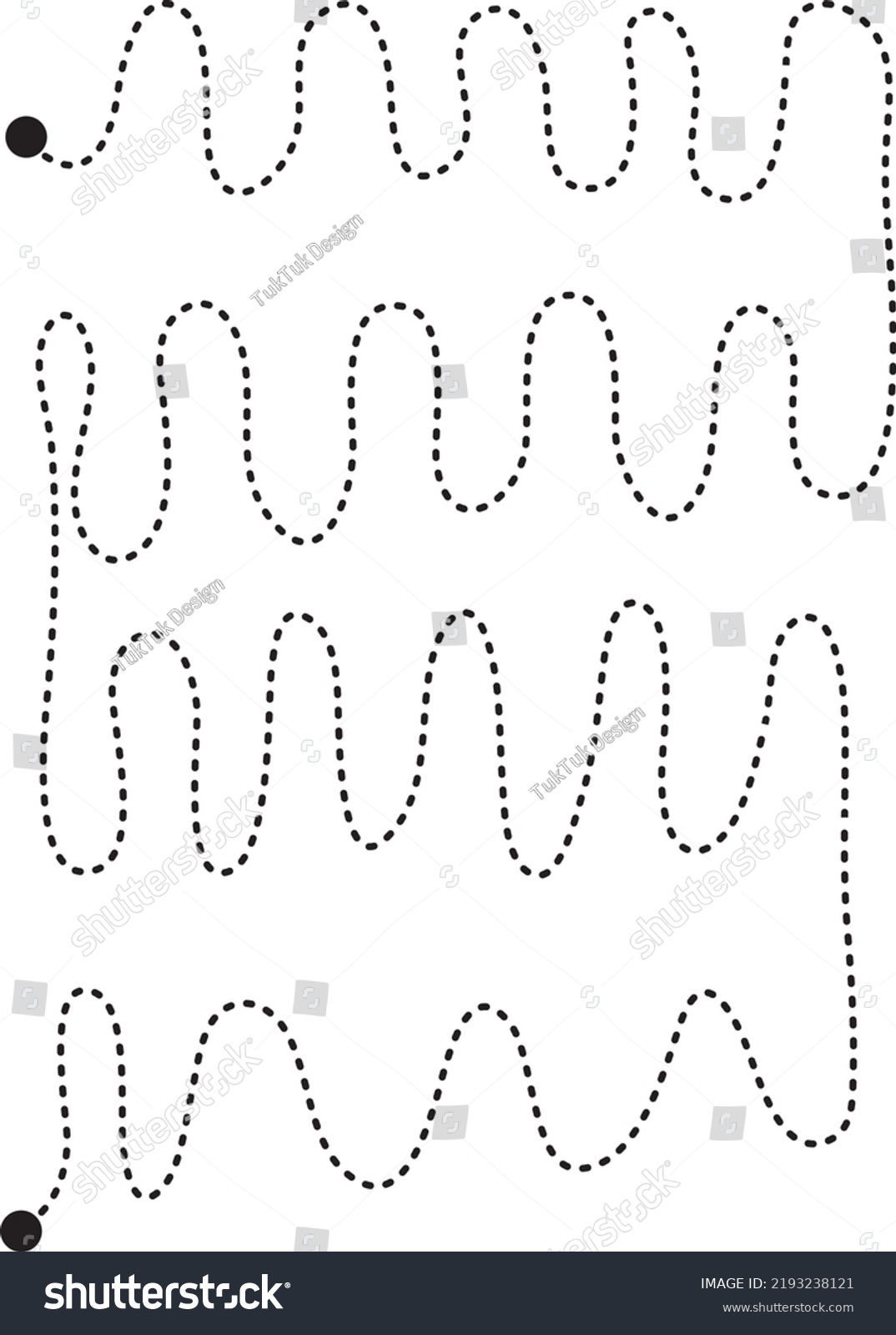 Prewriting Tracing Lines Curve Shapes Element Stock Vector (Royalty ...