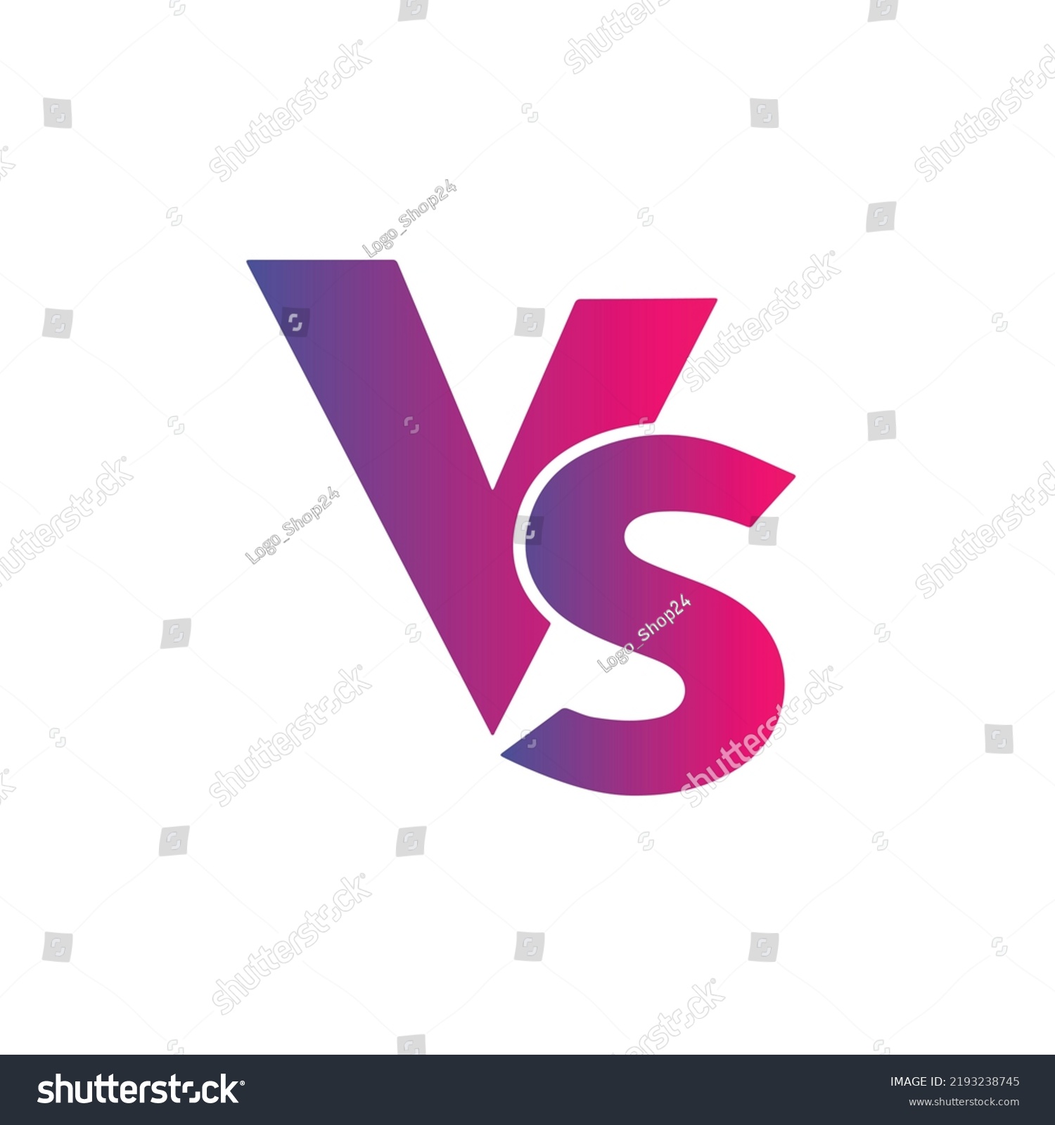 Vs Versus Text Logo Battle Fight Stock Vector Royalty Free