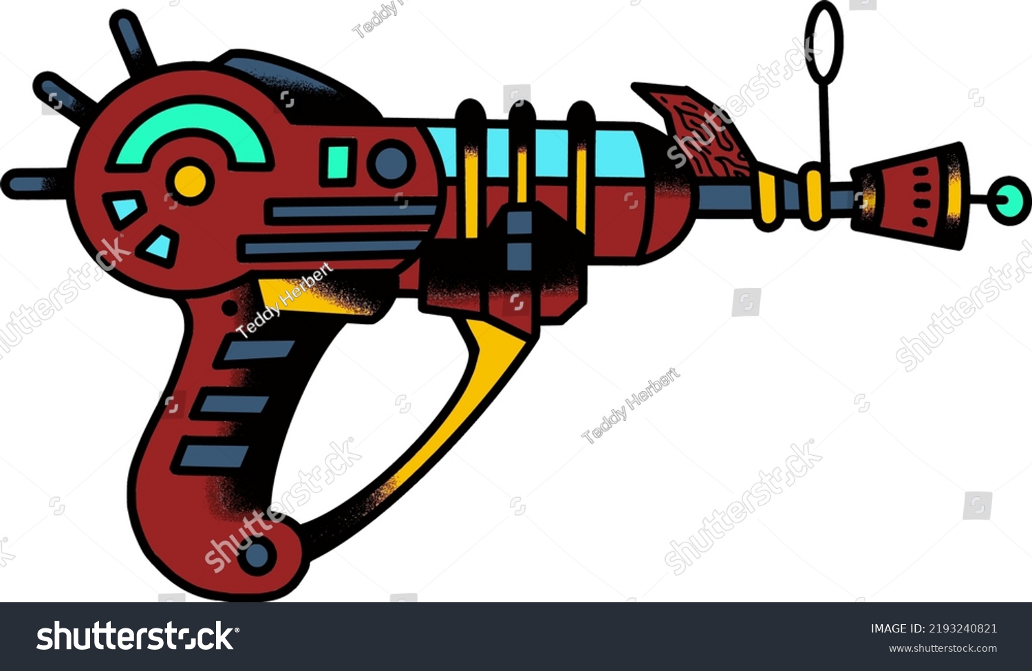 Ray Gun Blaster Toy Illustration Drawing Stock Vector (Royalty Free