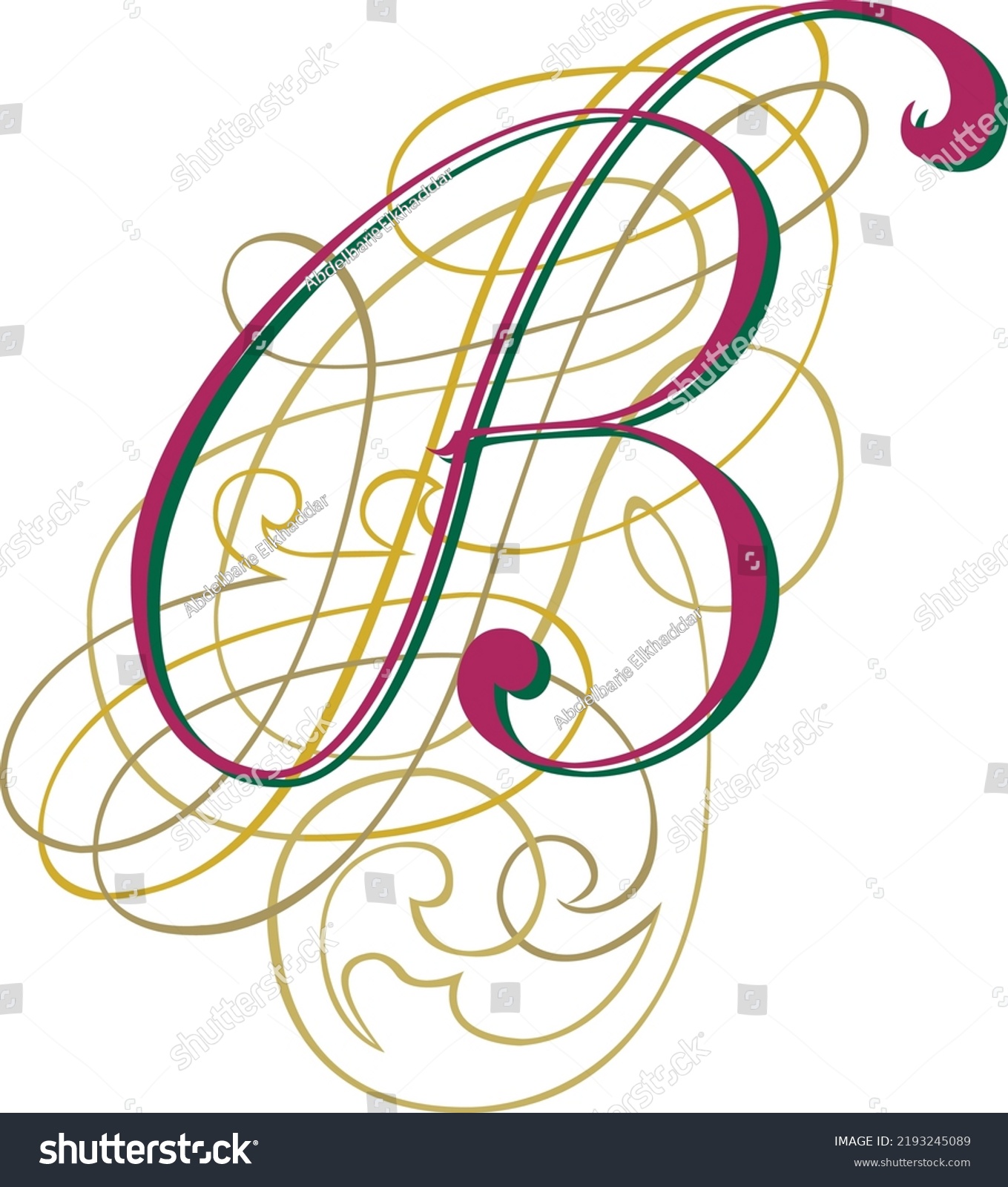 Letter B Alphabet Letters Fancy Floral Stock Vector (Royalty Free ...