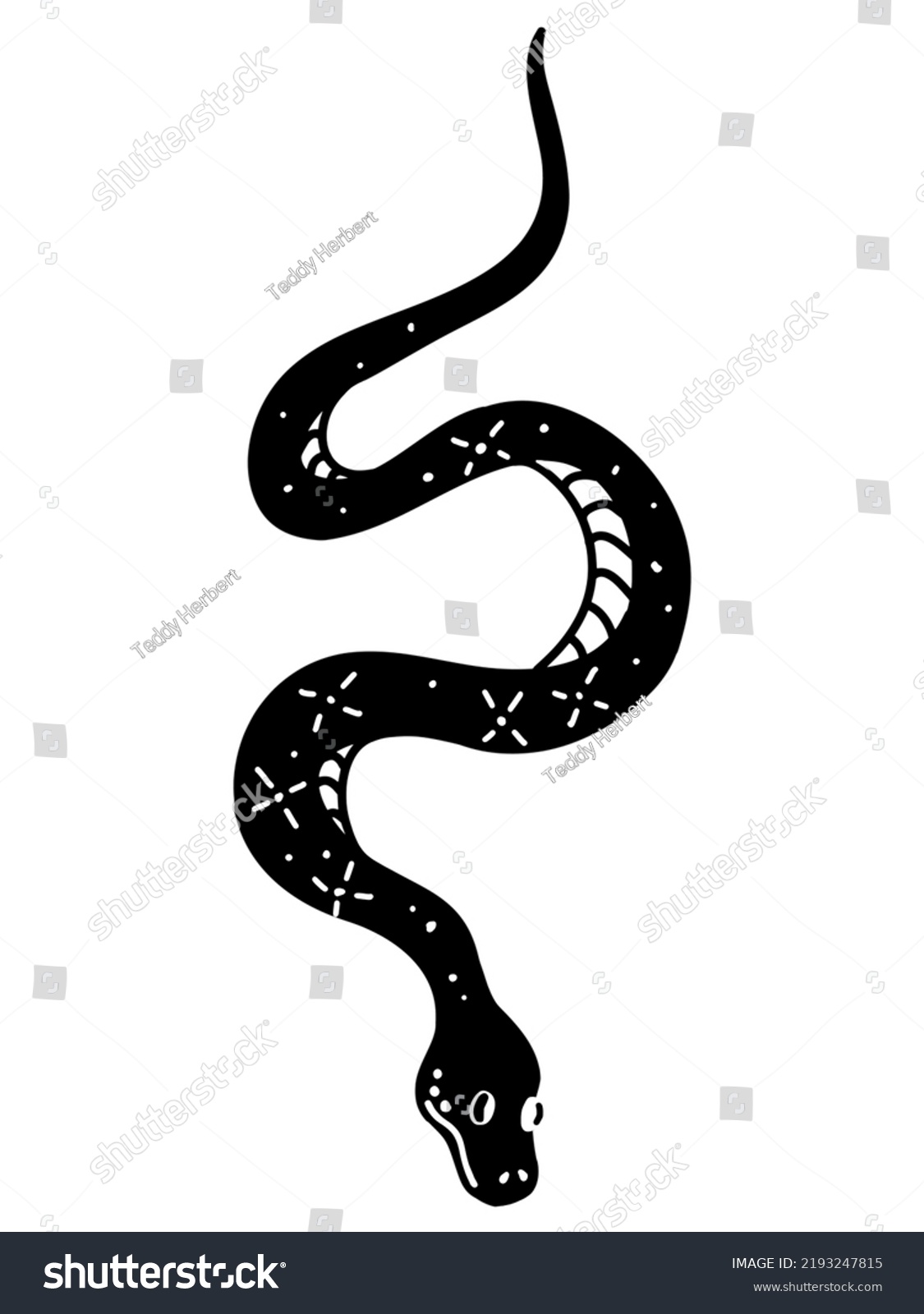 Cute Black Snake Drawing Illustration Transparent Stock Vector (Royalty ...