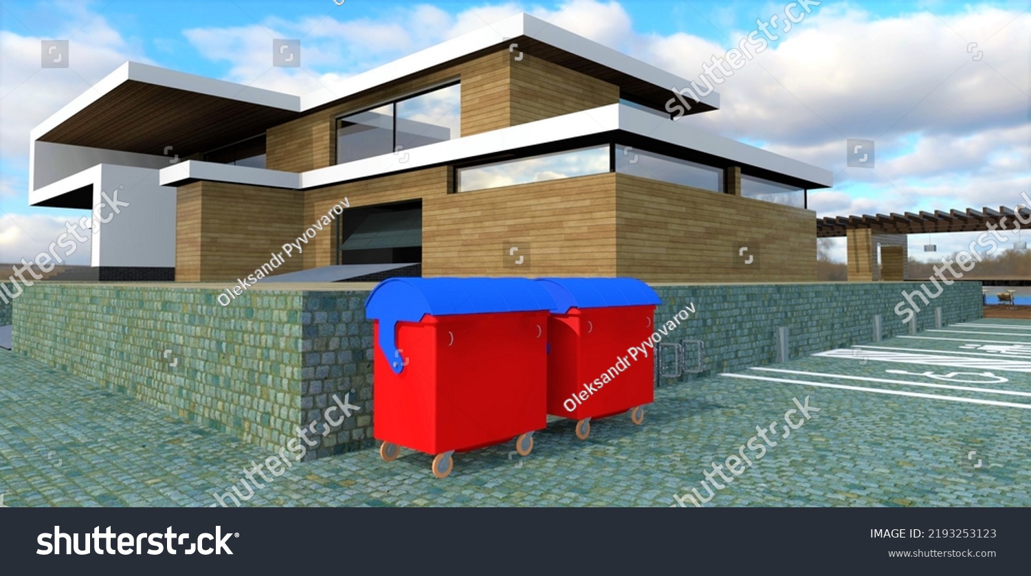 Modern Lowrise Office Building Finished Popular 库存插图 Shutterstock