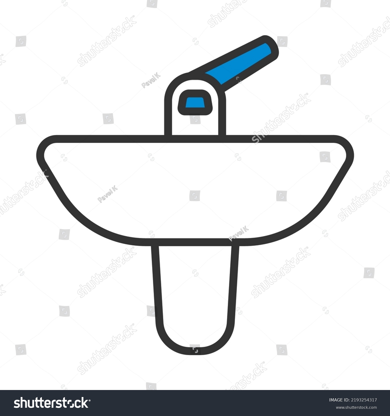 Wash Basin Icon Editable Bold Outline Stock Vector (Royalty Free ...