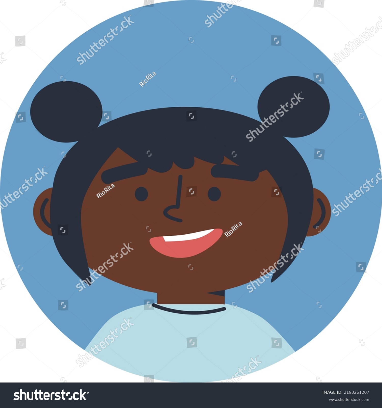 Little Girl Avatar Vector Funny Cartoon Stock Vector (Royalty Free ...