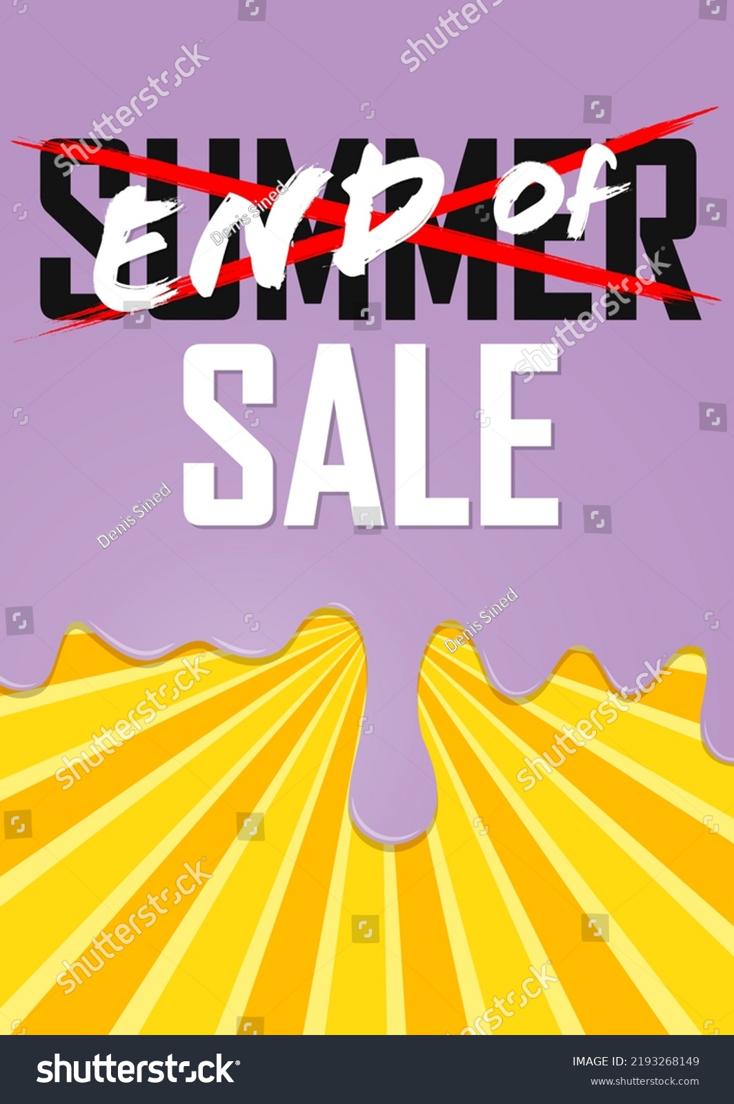 End Summer Sale Discount Poster Design Stock Illustration 2193268149