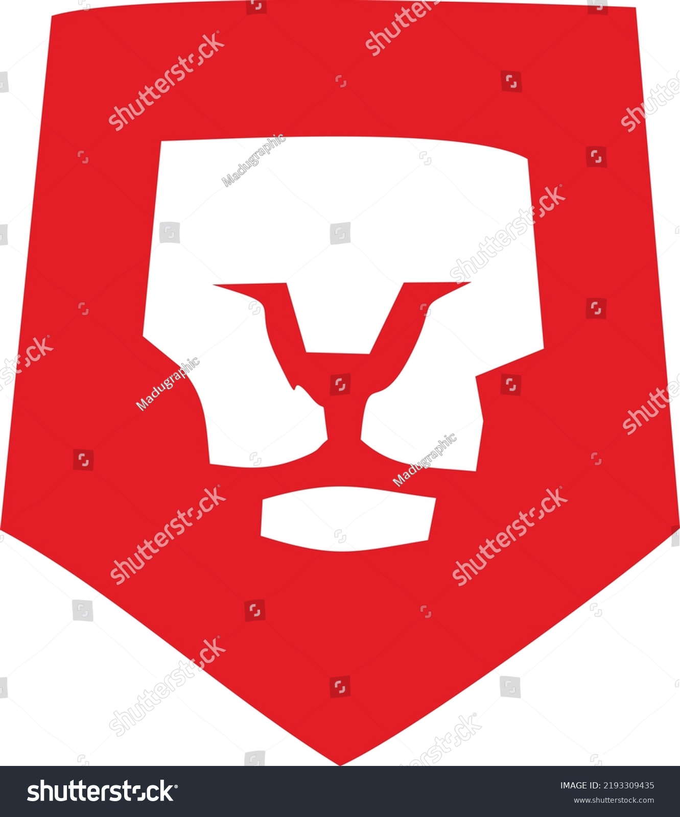 Lion face cartoon symbol design art stock vector royalty free
