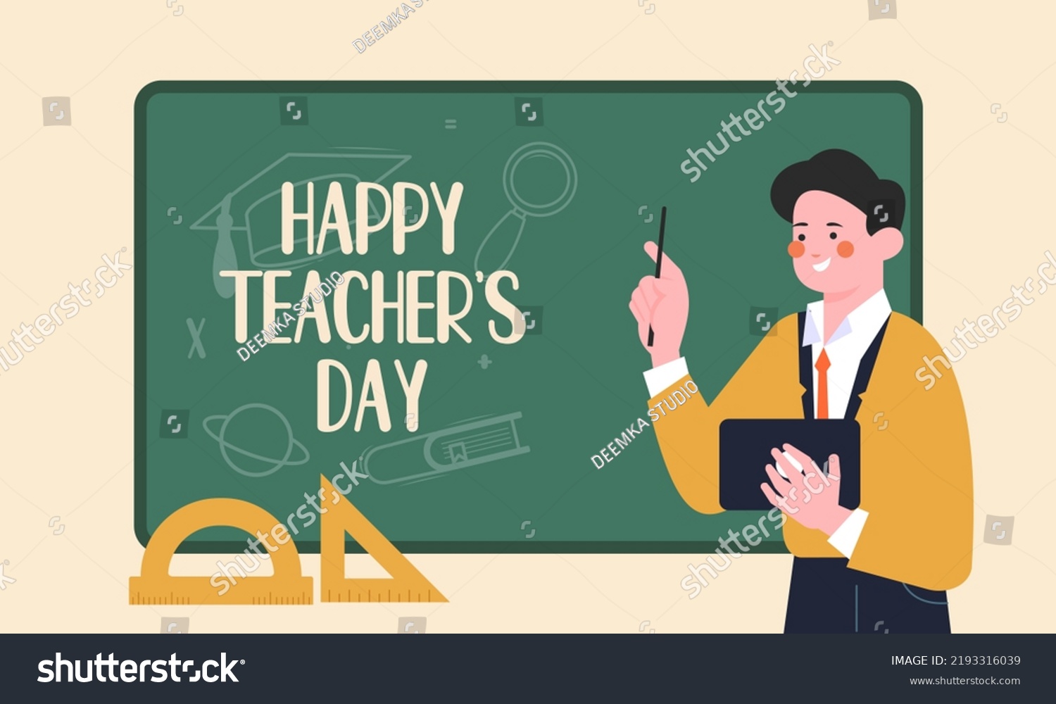 Happy Teachers Day Poster Background Concept Stock Vector (Royalty Free ...