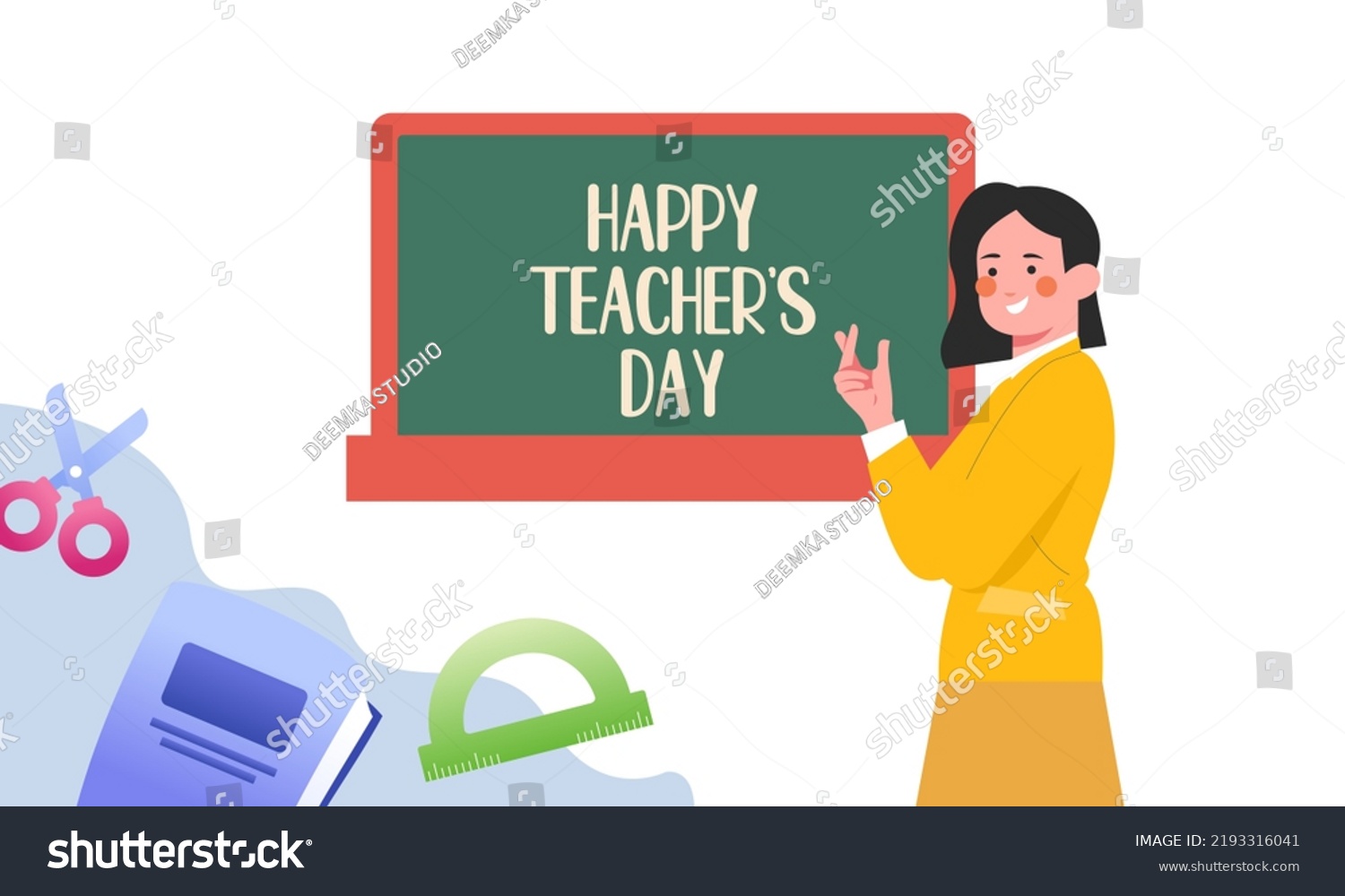 Happy Teachers Day Poster Background Concept Stock Vector (Royalty Free ...