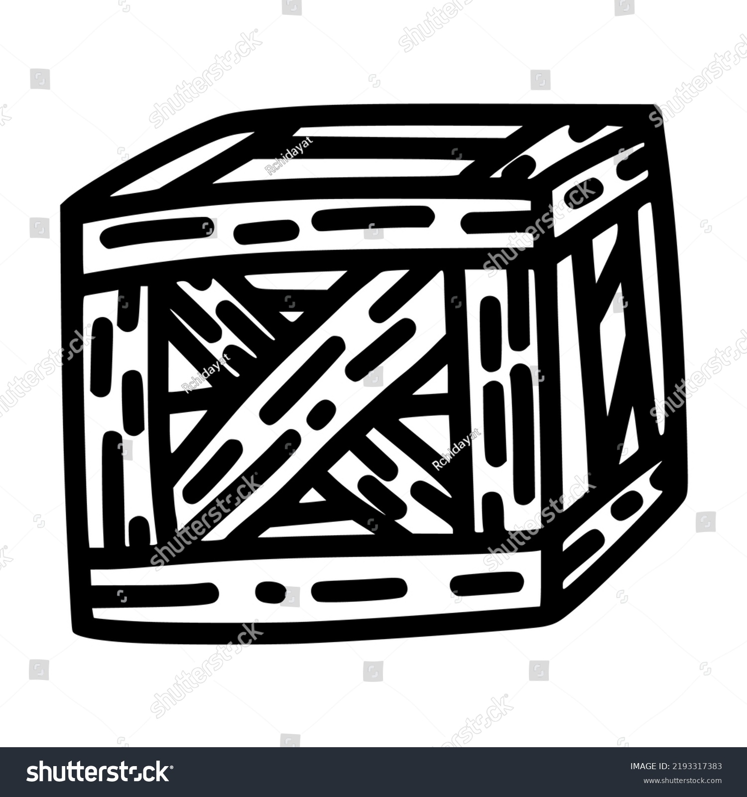 Wooden Tool Box Storage Box Lineart Stock Vector (Royalty Free ...