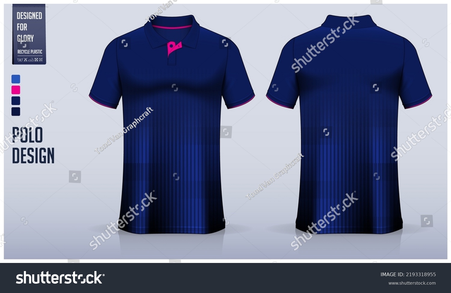Blue Polo Shirt Mockup Template Design Stock Vector (Royalty Free ...