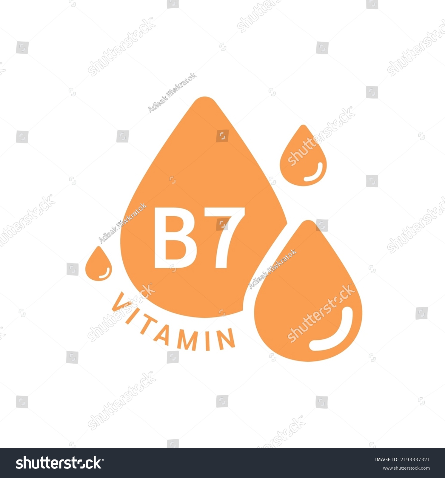 Vitamin B7 Icon Orange Form Simple Stock Vector (Royalty Free ...