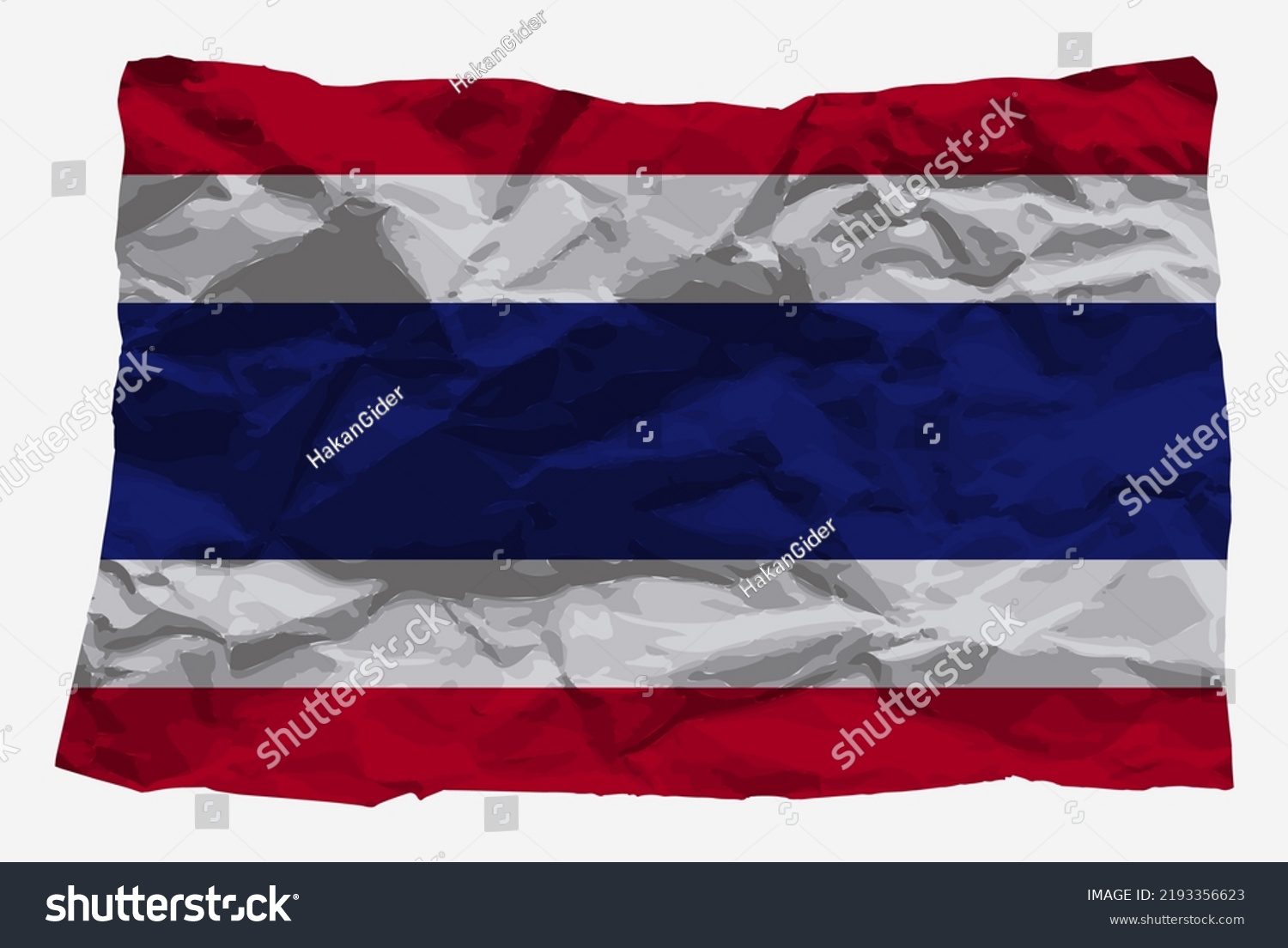 Thailand Flag On Crumpled Paper Vector Stock Vector (Royalty Free ...