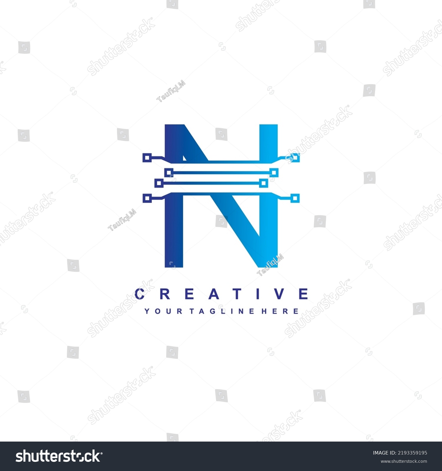 Technology Letter N Logo Template Futuristic Stock Vector (Royalty Free ...