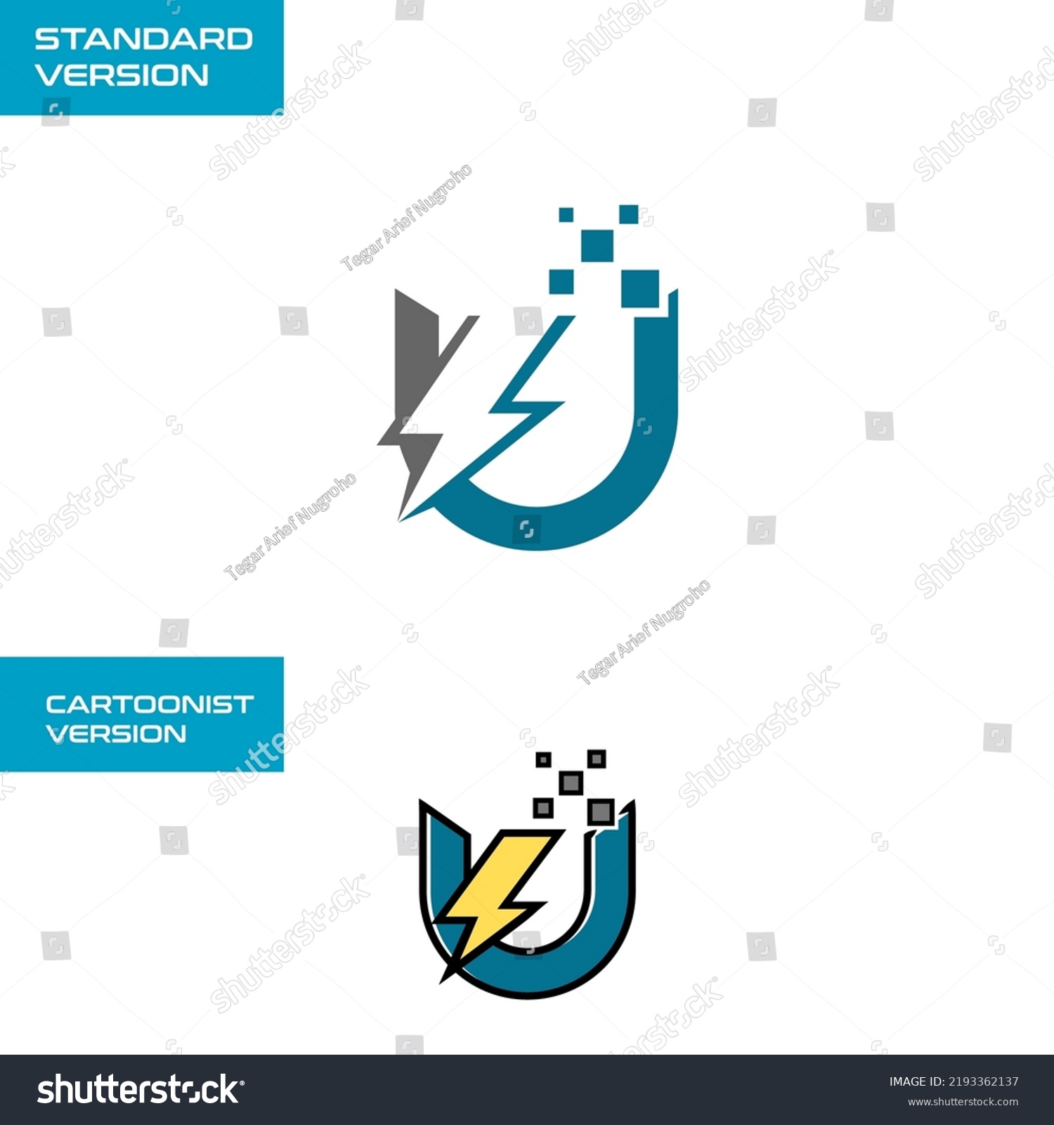 Flash Tech Logo Letter U Template Stock Vector Royalty Free