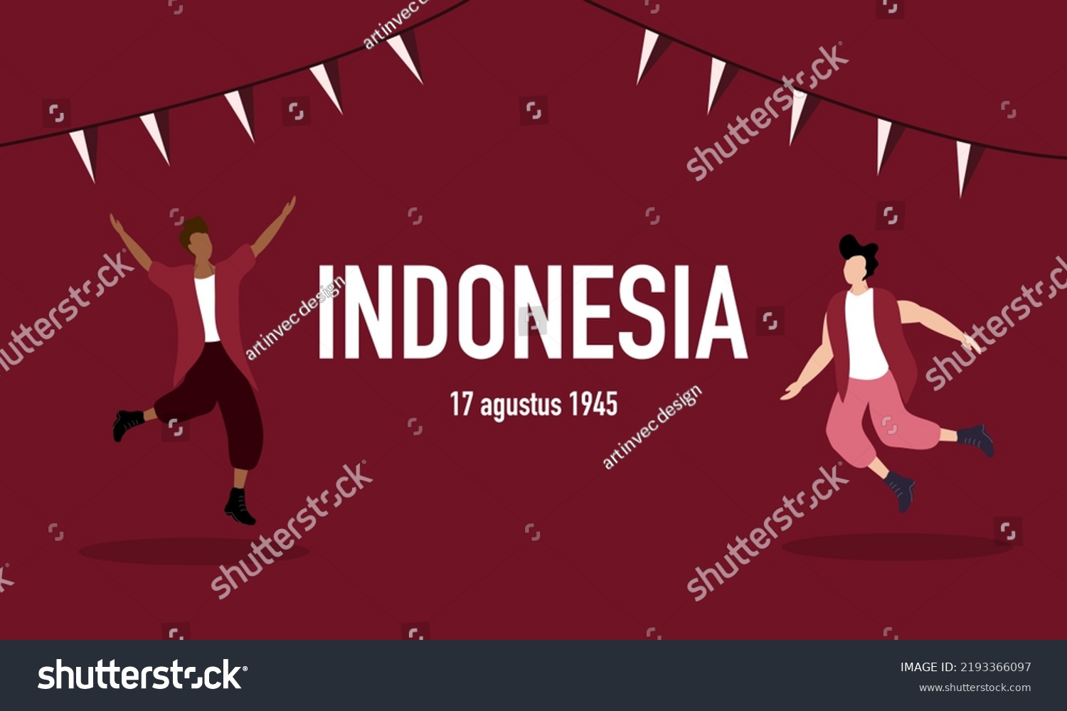 Indonesia Independence Day Vector Design Indonesia Stock Vector Royalty Free 2193366097 9001