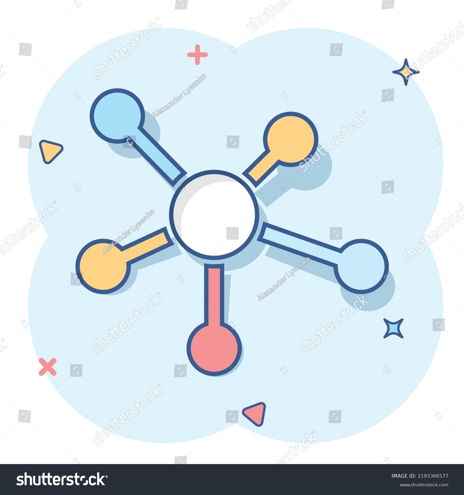 Vector Cartoon Social Network Molecule Dna Stock Vector (Royalty Free ...