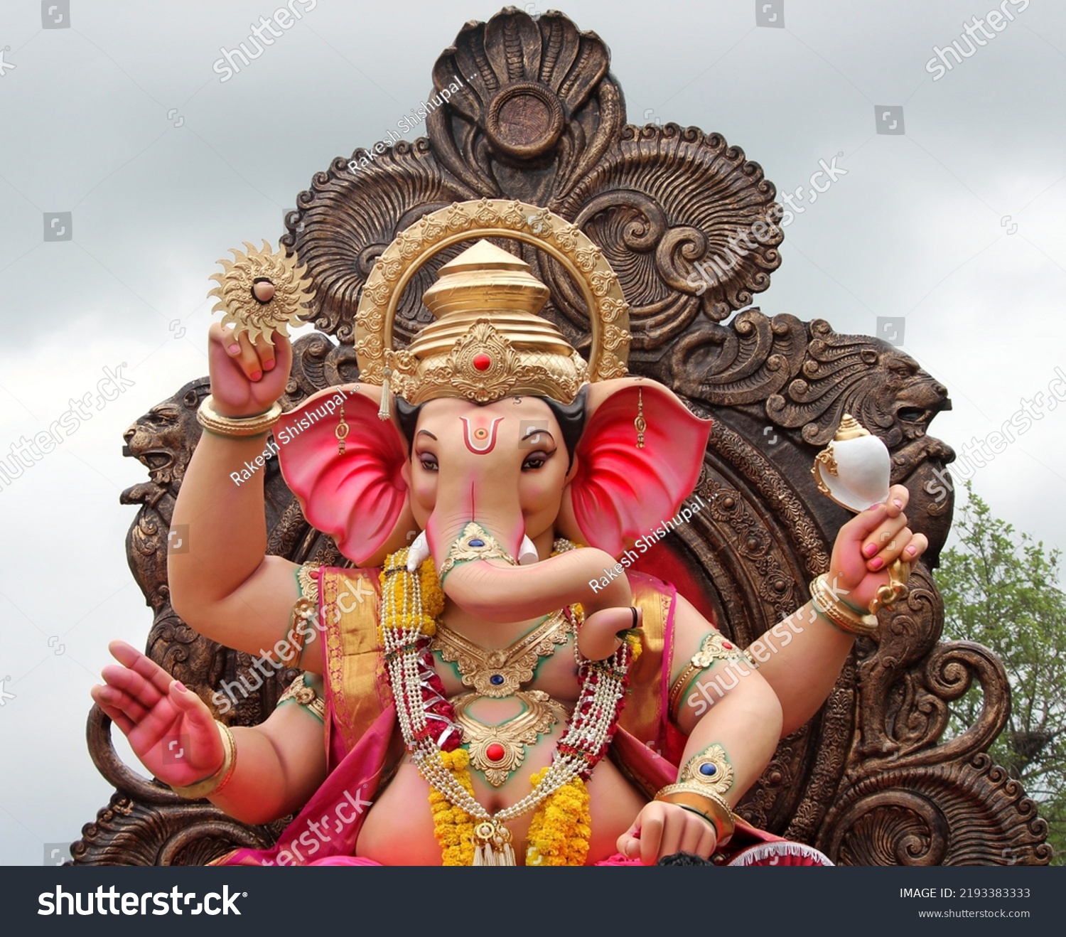 Lord Ganesha Morya Morya Ganesh Mantra Stock Photo 2193383333 ...