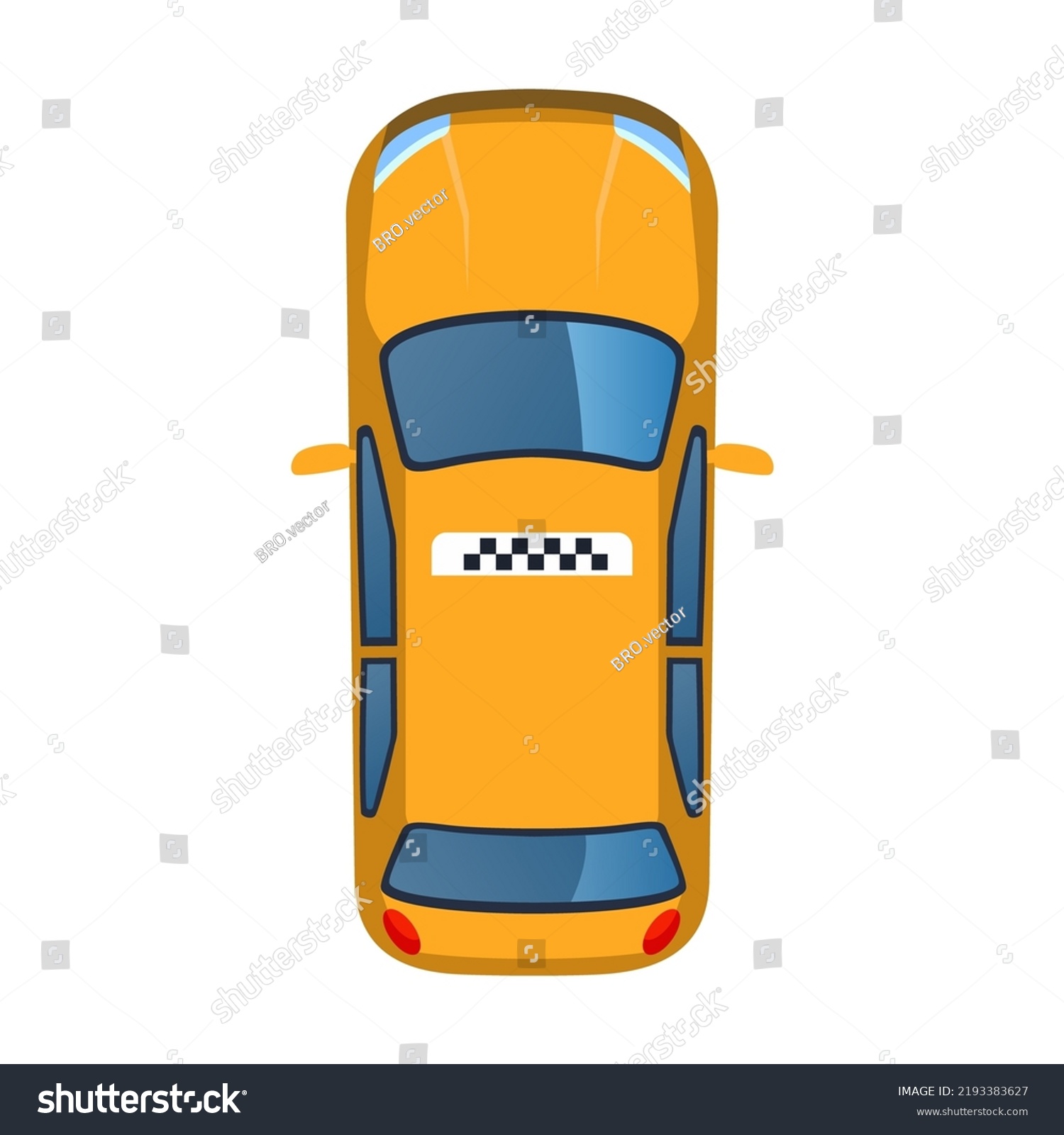 Top View Taxi Car Flat Icon Stock Vector (Royalty Free) 2193383627 ...