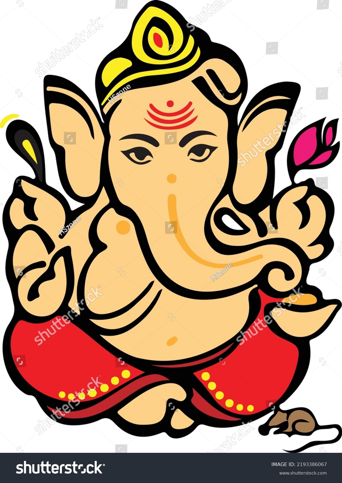 Lord Ganesha Vector Illustration Lord Ganesha เวกเตอร์สต็อก ปลอดค่าลิขสิทธิ์ 2193386067 5293