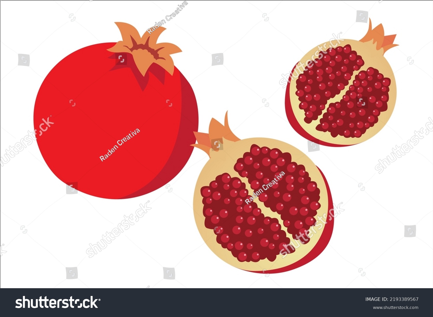 Buah Delima Pomegranate Vector Illustration Fresh Stock Vector (Royalty ...