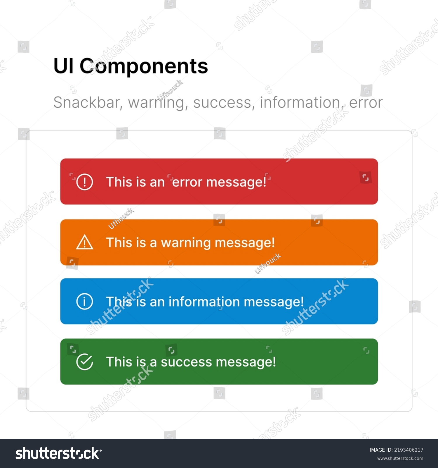 Notifications Components Warning Success Information Error Stock Vector ...
