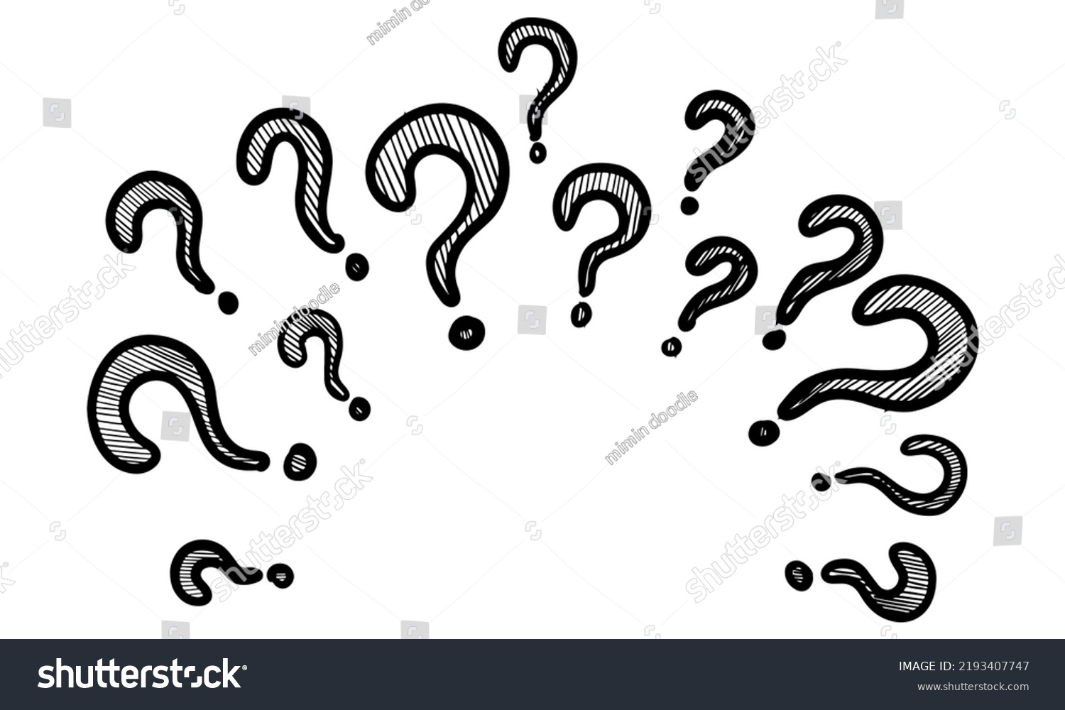 Doodle Sketch Style Question Marks Hand Stock Vector Royalty Free 2193407747 Shutterstock 