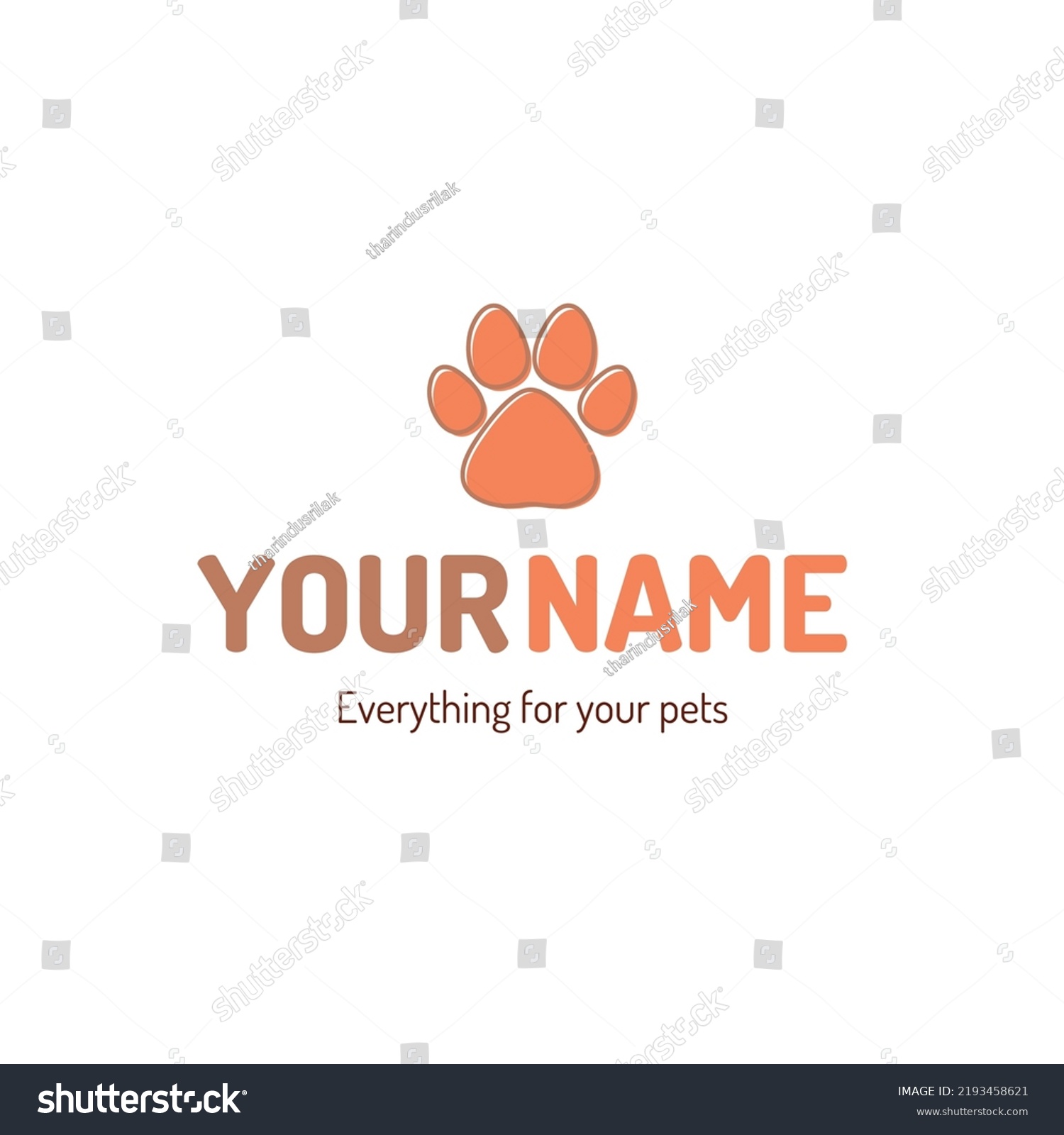 Illustrated Footprint Pet Shop Logo Template Stock Vector (Royalty Free ...