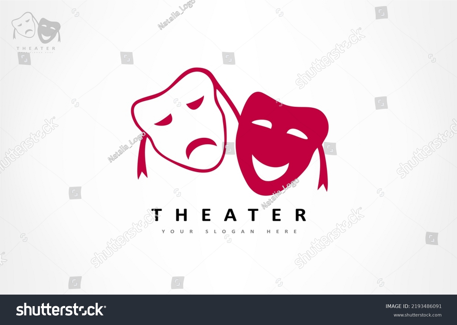 Theater Masks Logo Vector Theater Acting Stock Vector (Royalty Free ...