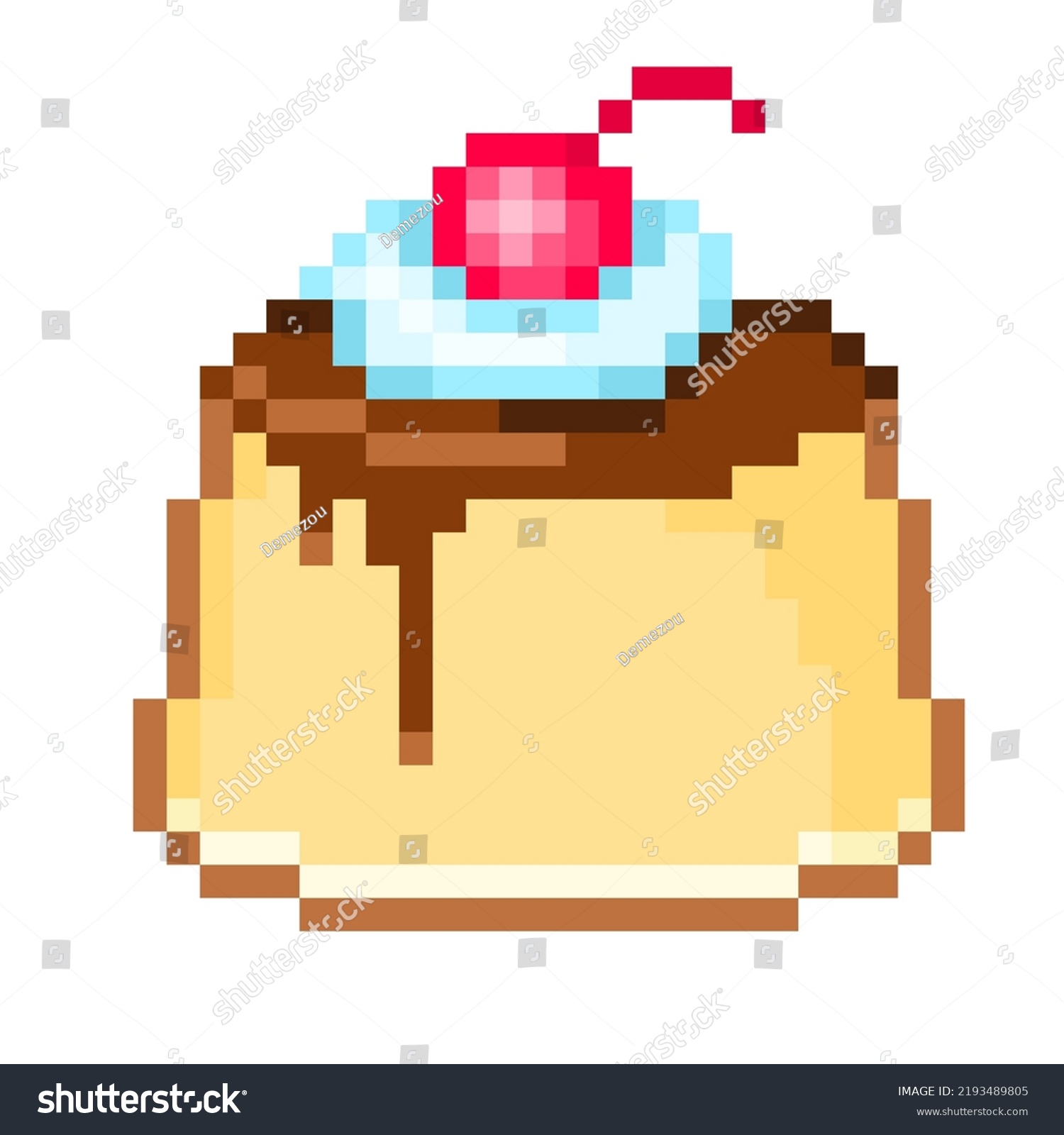 Pixel Illustration Tasty Pudding Stock Illustration 2193489805 ...