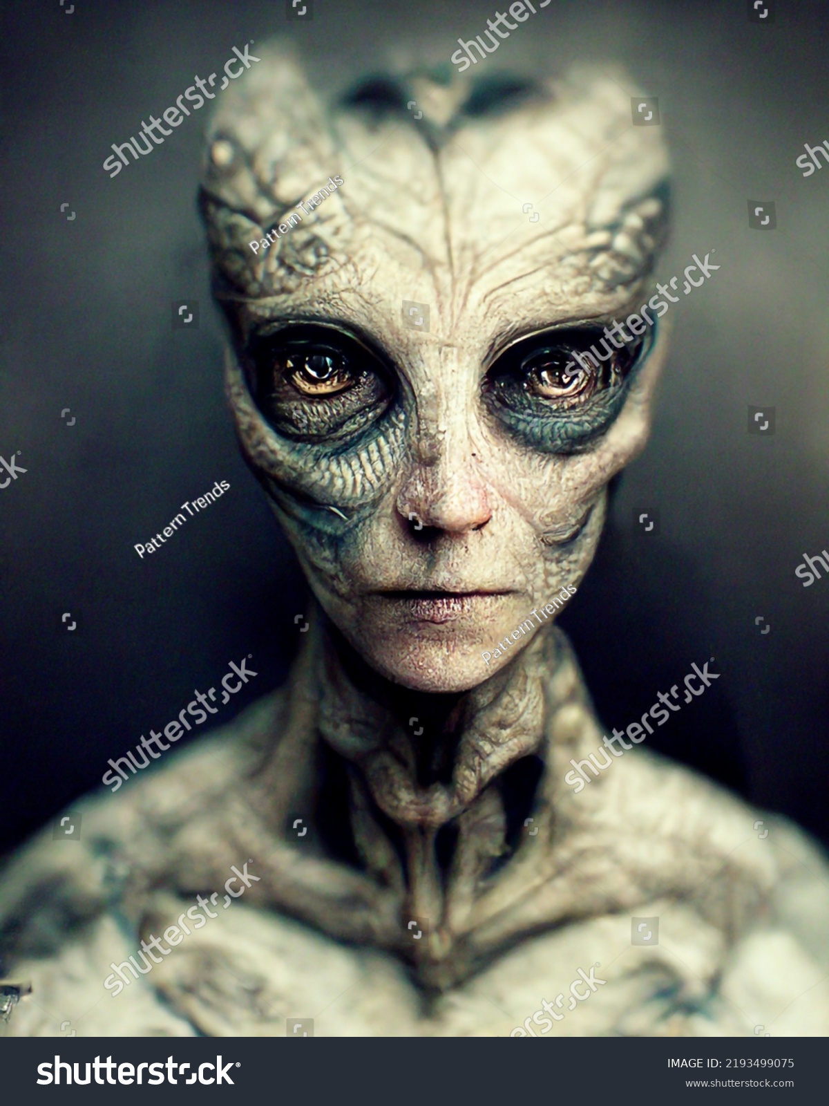 Alien Portrait Photograph Photorealistic Digital Art Stock Illustration 2193499075 Shutterstock 