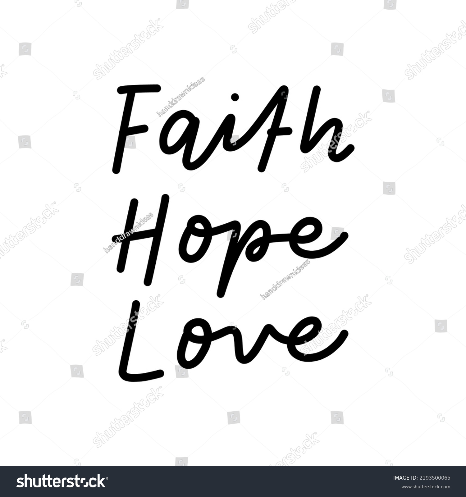 Faith Hope Love Logo Tshirt Print Stock Vector (Royalty Free ...