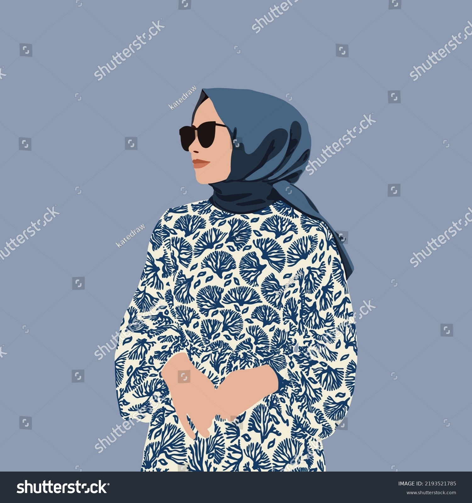 Abstract Arabian Girl Portrait Emirati Women Stock Vector (Royalty Free ...