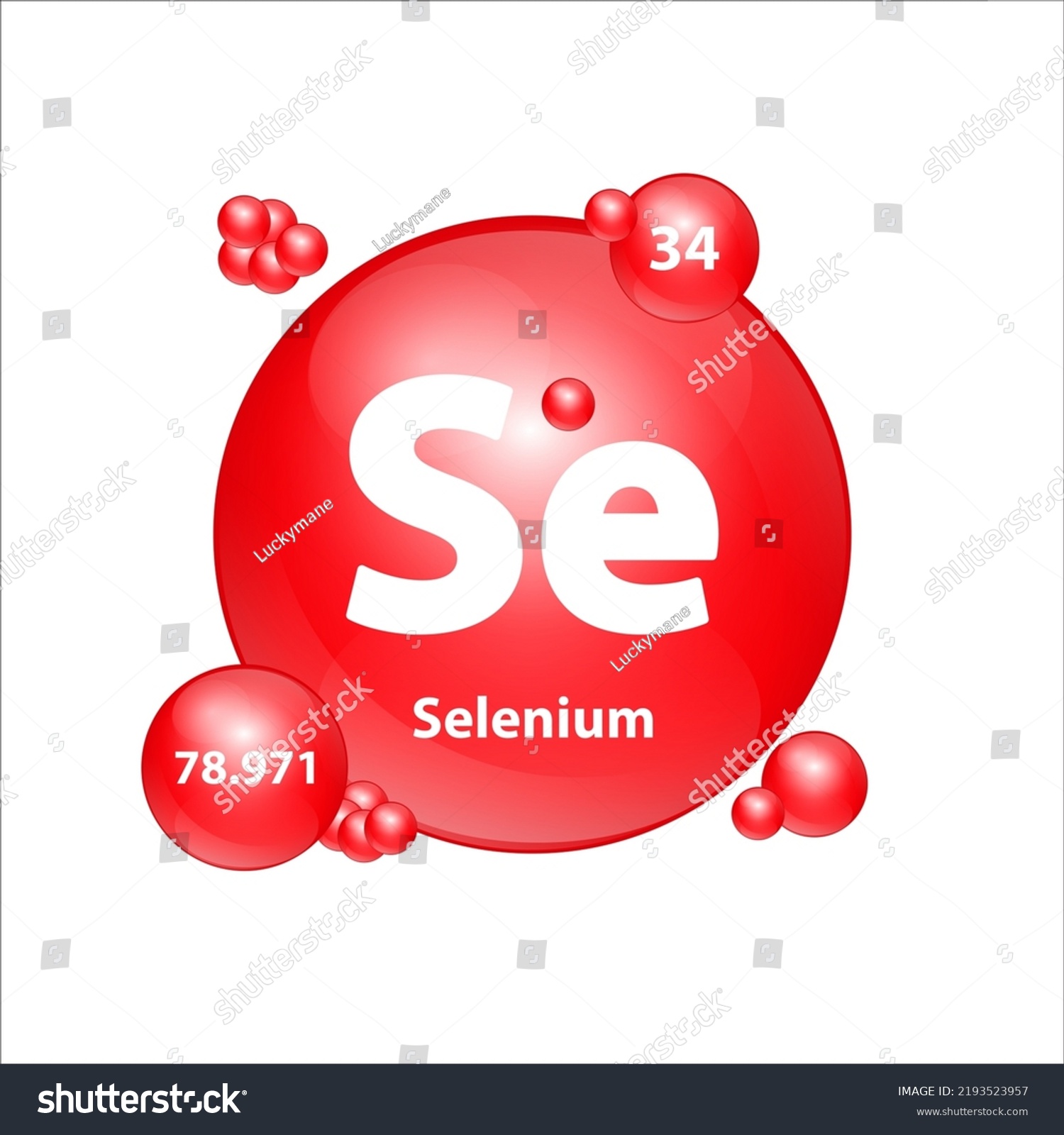 Selenium Se Icon Structure Chemical Element Stock Vector (Royalty Free ...