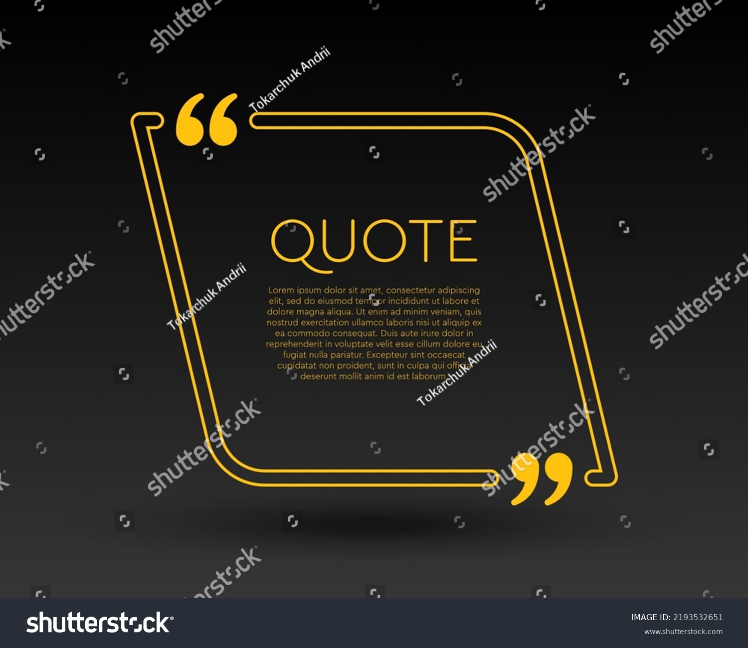 Quote Frame Blank Empty Box Message Stock Vector (Royalty Free ...