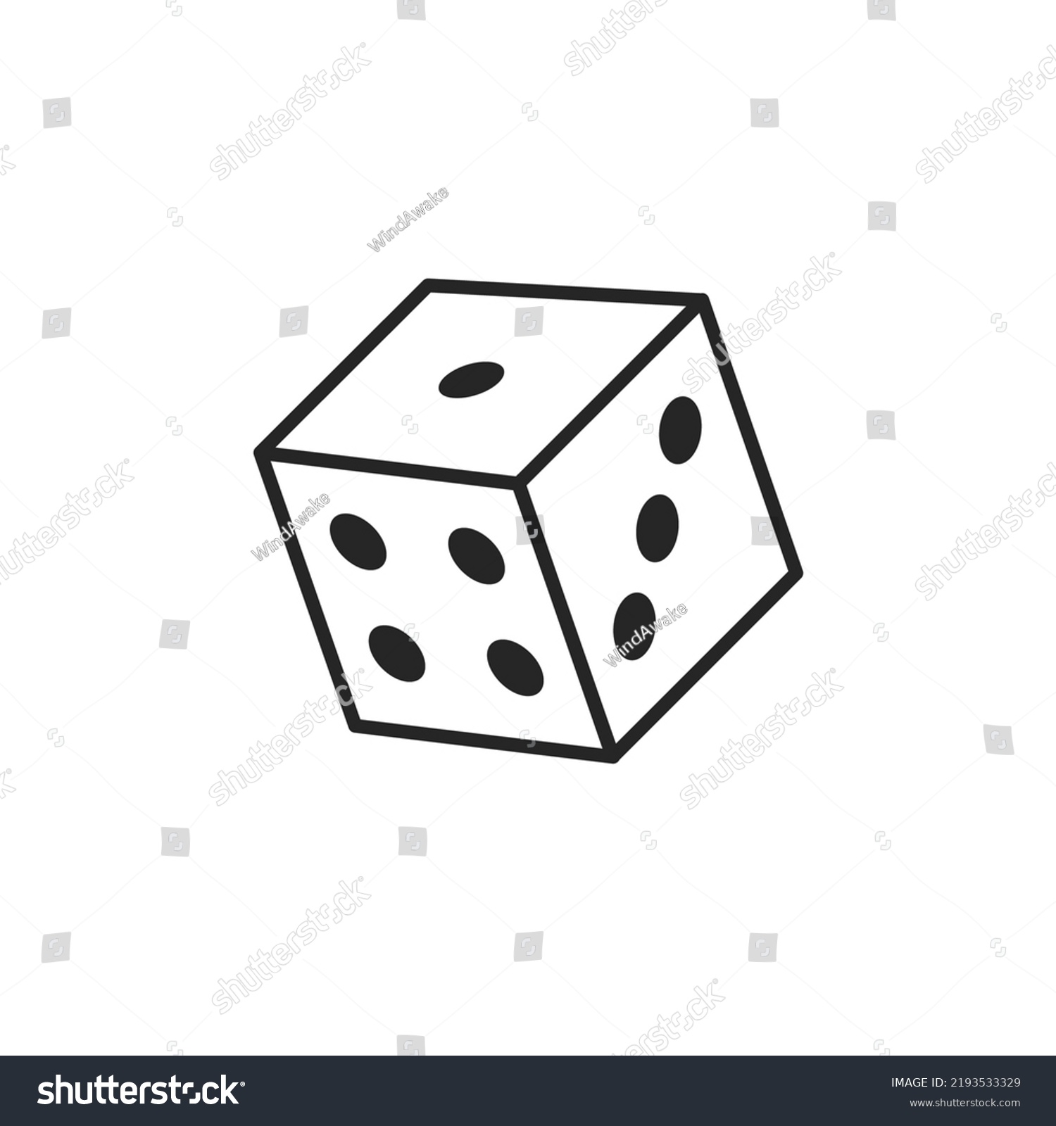 Dice Cube Icon Six Sided Dice Stock Vector (Royalty Free) 2193533329 ...