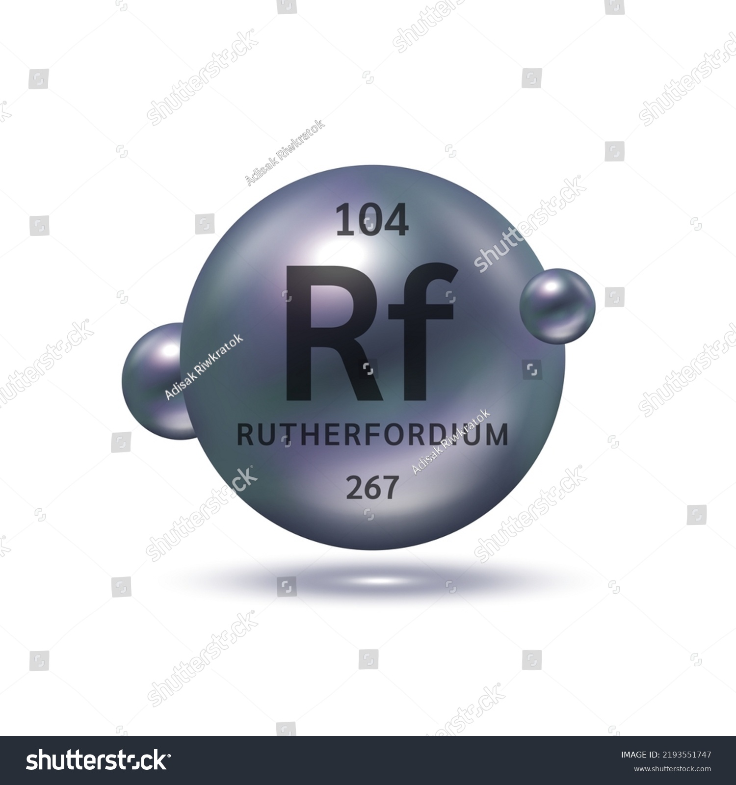 Rutherfordium Molecule Models Black Chemical Formulas Stock Vector ...