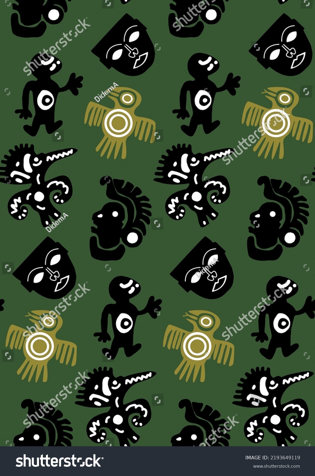 Abstract Hand Drawing Ethnic Mayan Aztec Stock Vector (Royalty Free