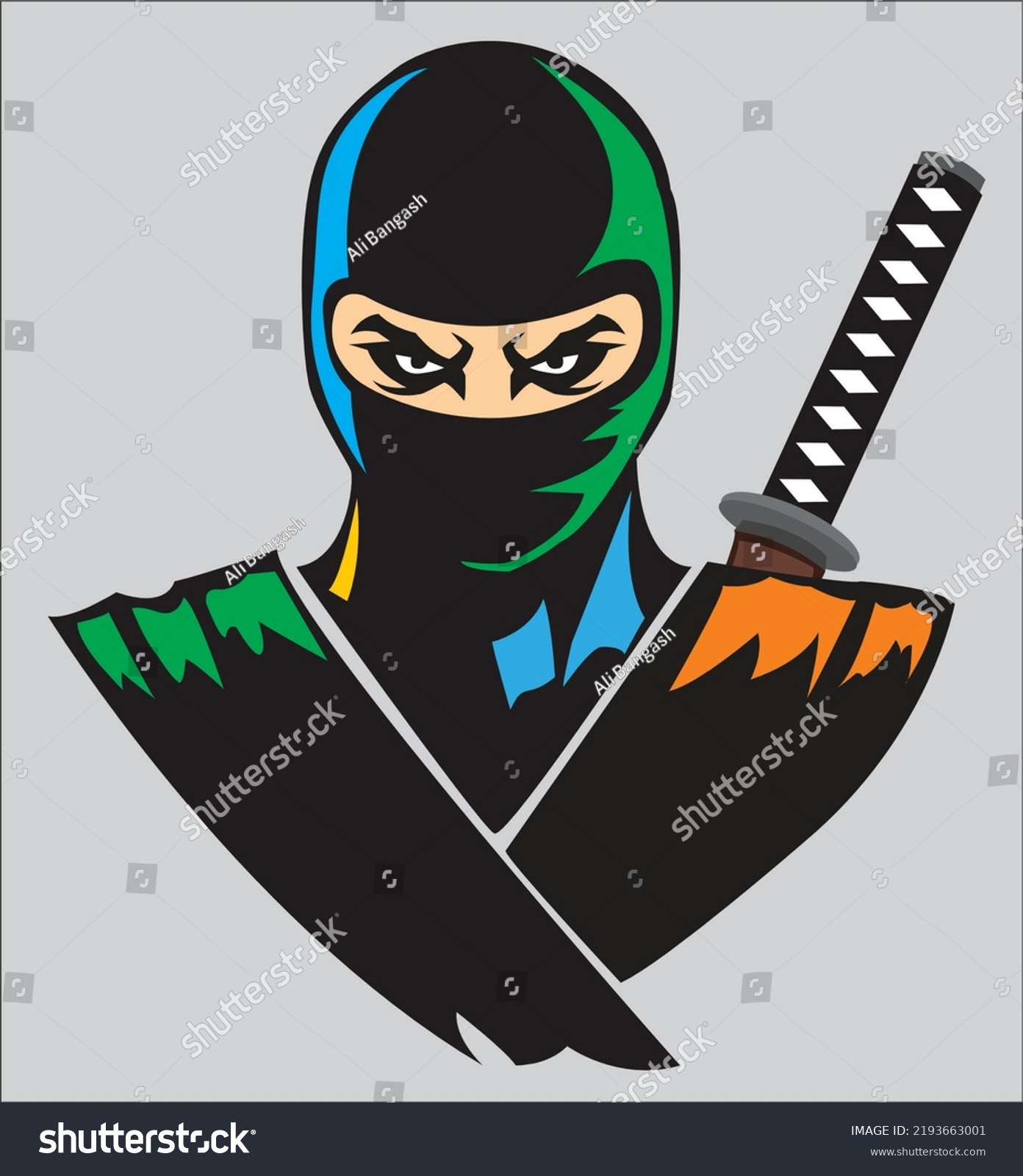 Ninja Logo Ninja Warrior Sword Stock Illustration 2193663001 | Shutterstock