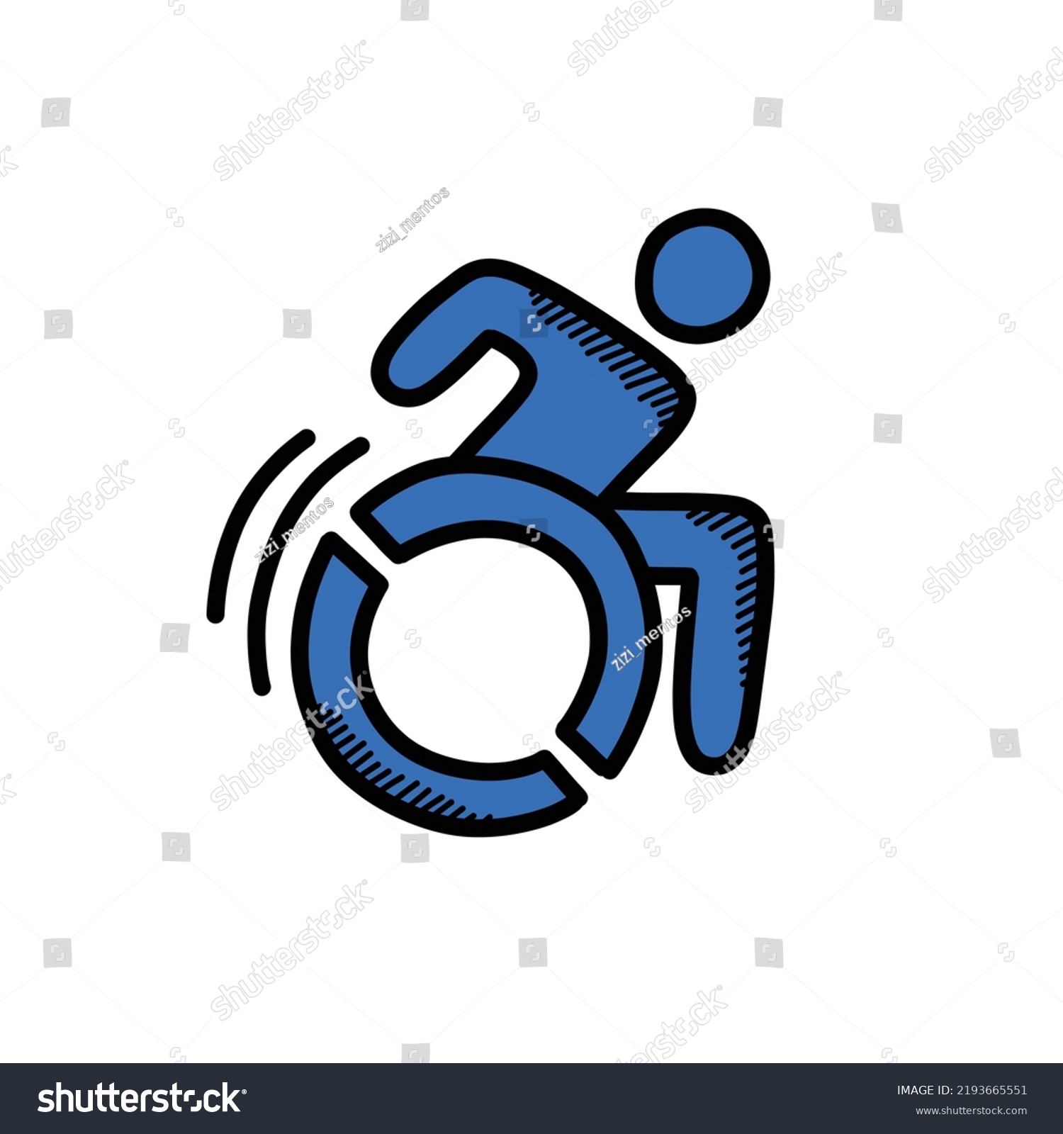 Wheelchair Doodle Icon Vector Illustration Stock Vector (Royalty Free ...