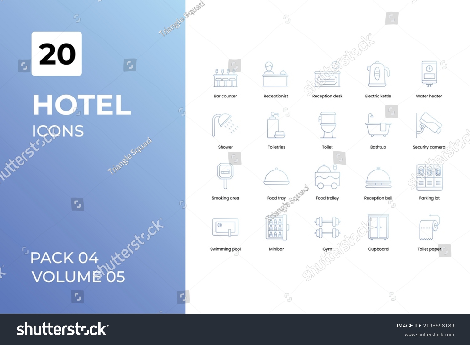 Hotel Icons Collection Set Contains Such Stock Vector (Royalty Free ...