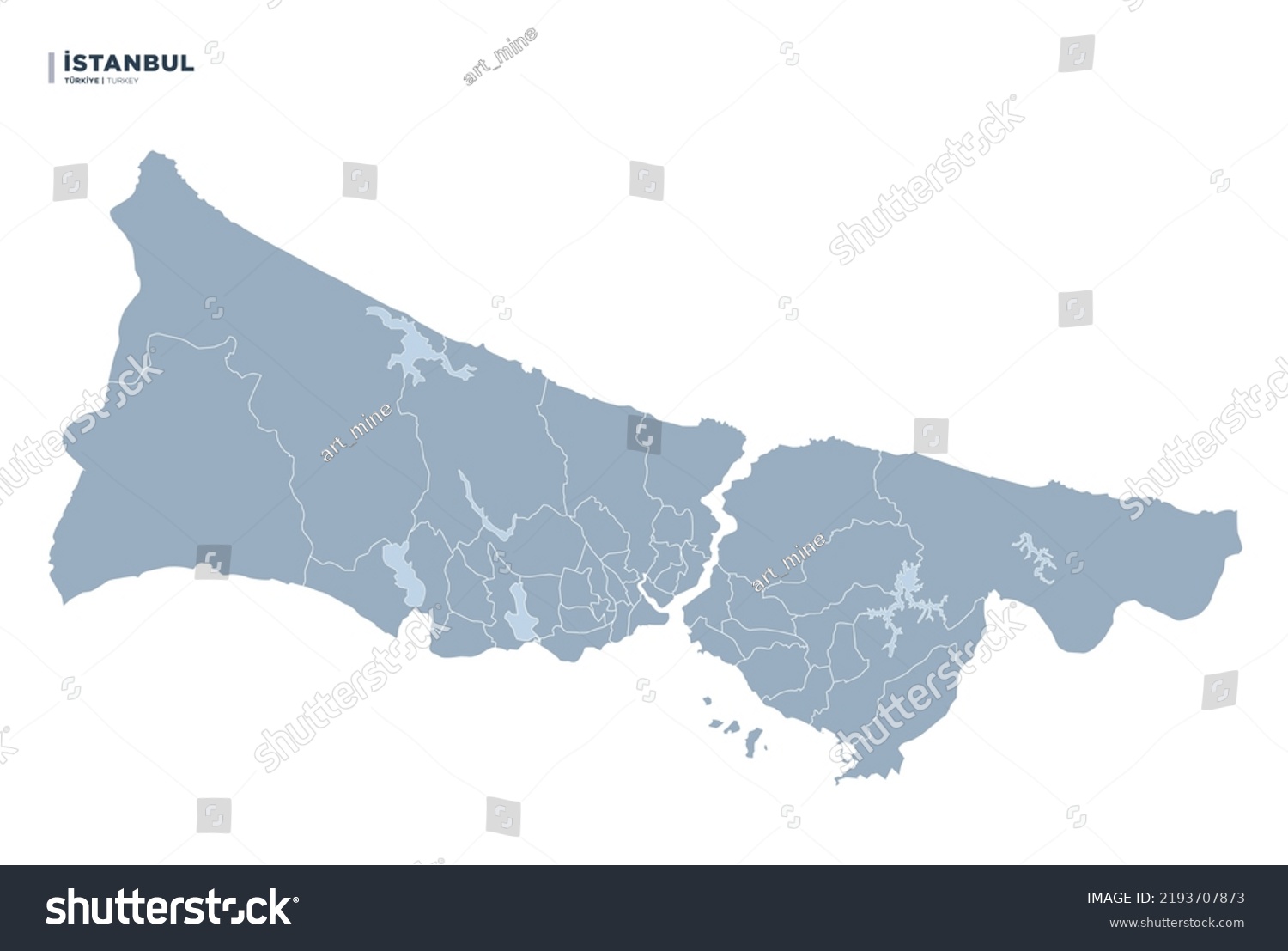 Vector Map Turkeys Istanbul Province District Stock Vector (Royalty ...